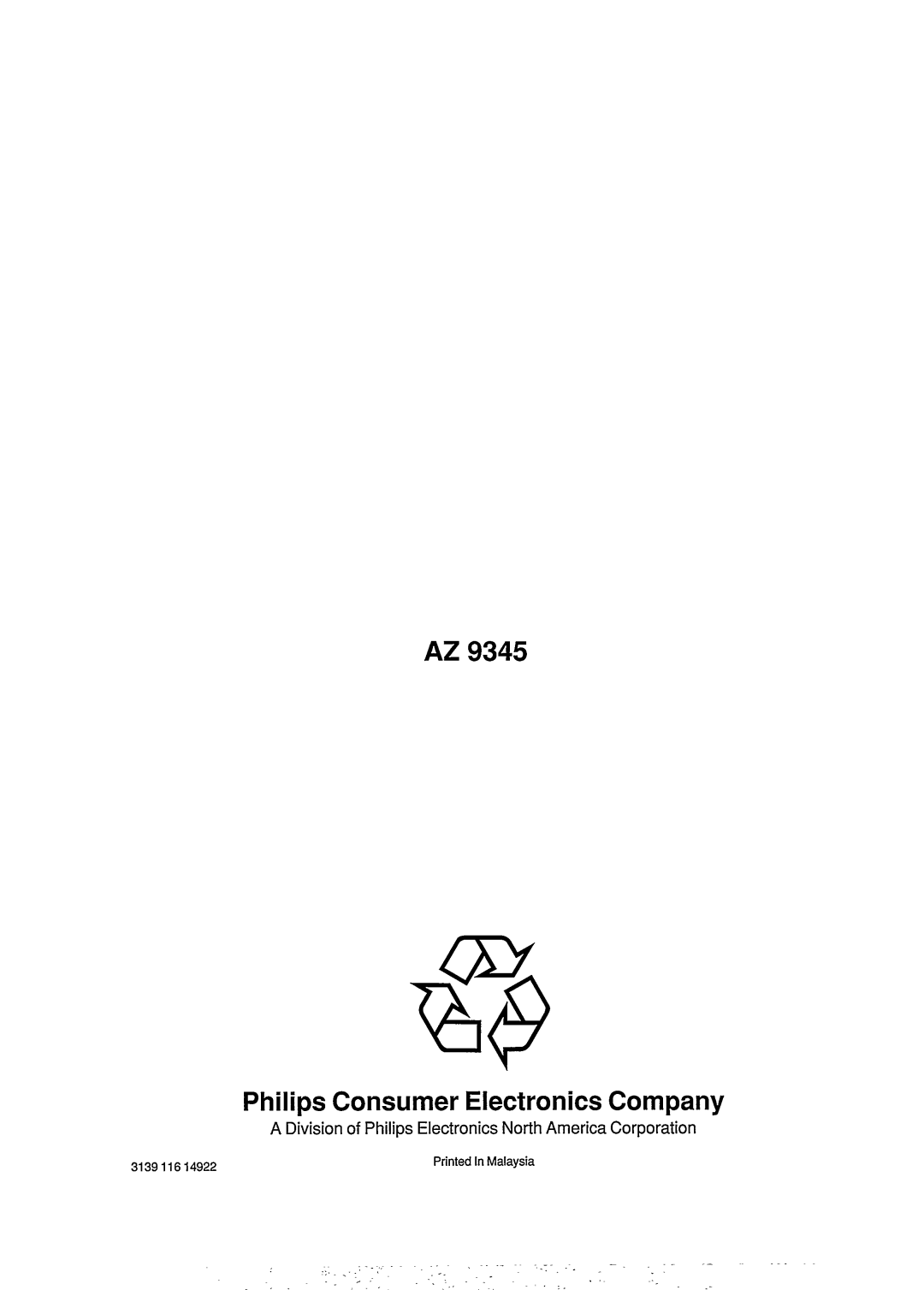 Philips AZ9345 manual 