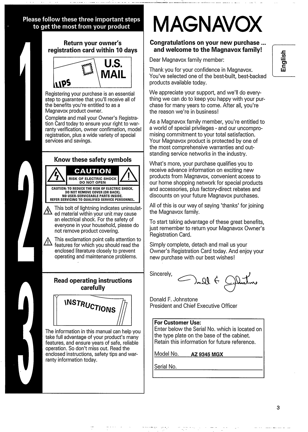 Philips AZ9345 manual 