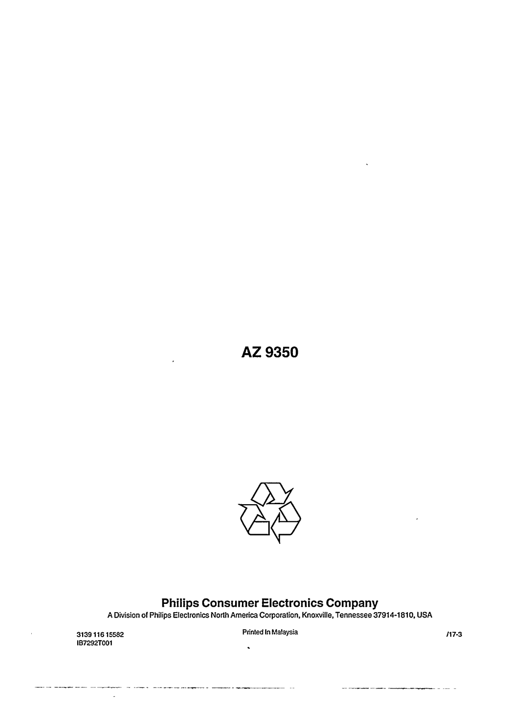 Philips AZ9350/05 manual 