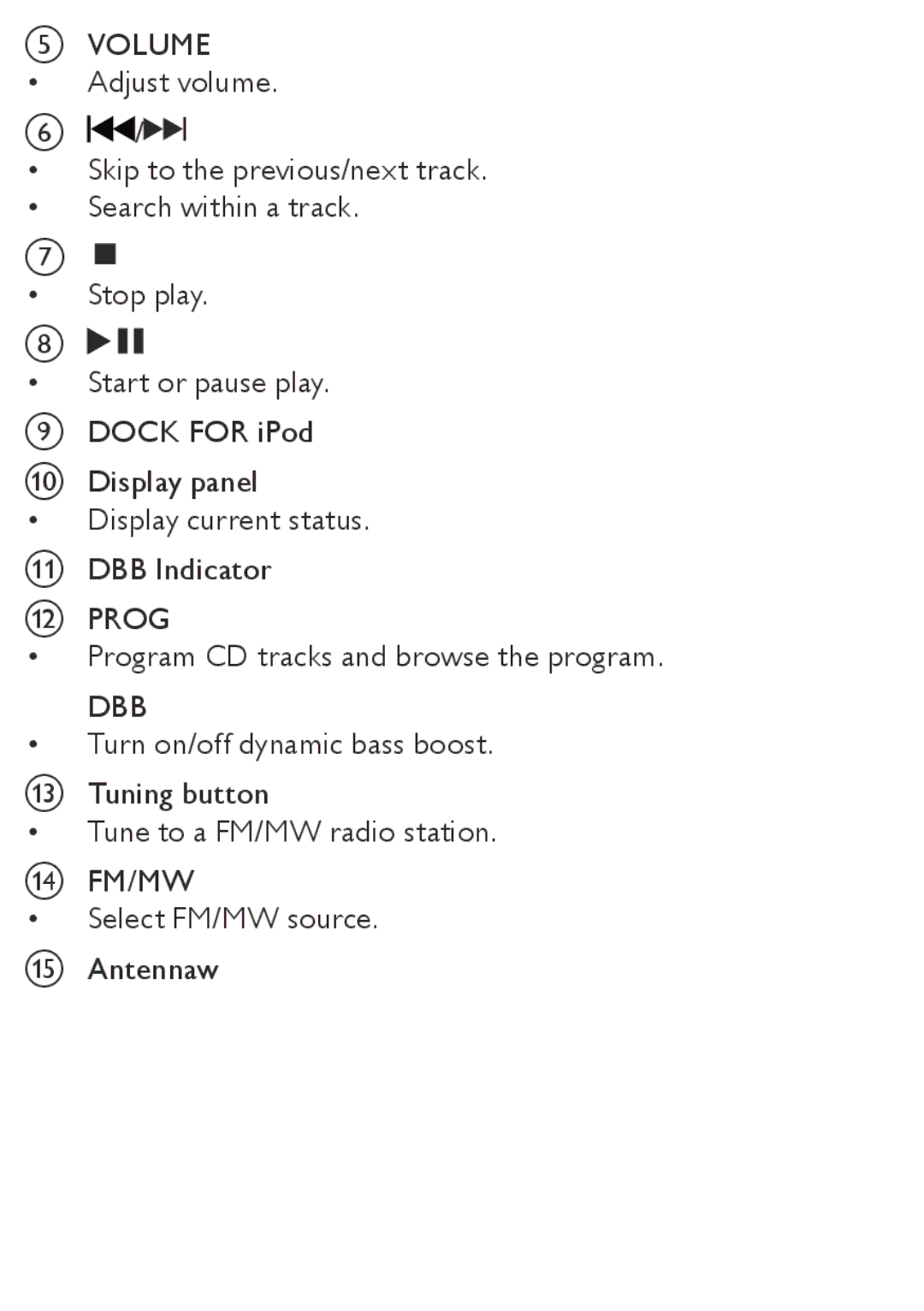 Philips AZD208/05 user manual Program CD tracks and browse the program, Select FM/MW source Antennaw 