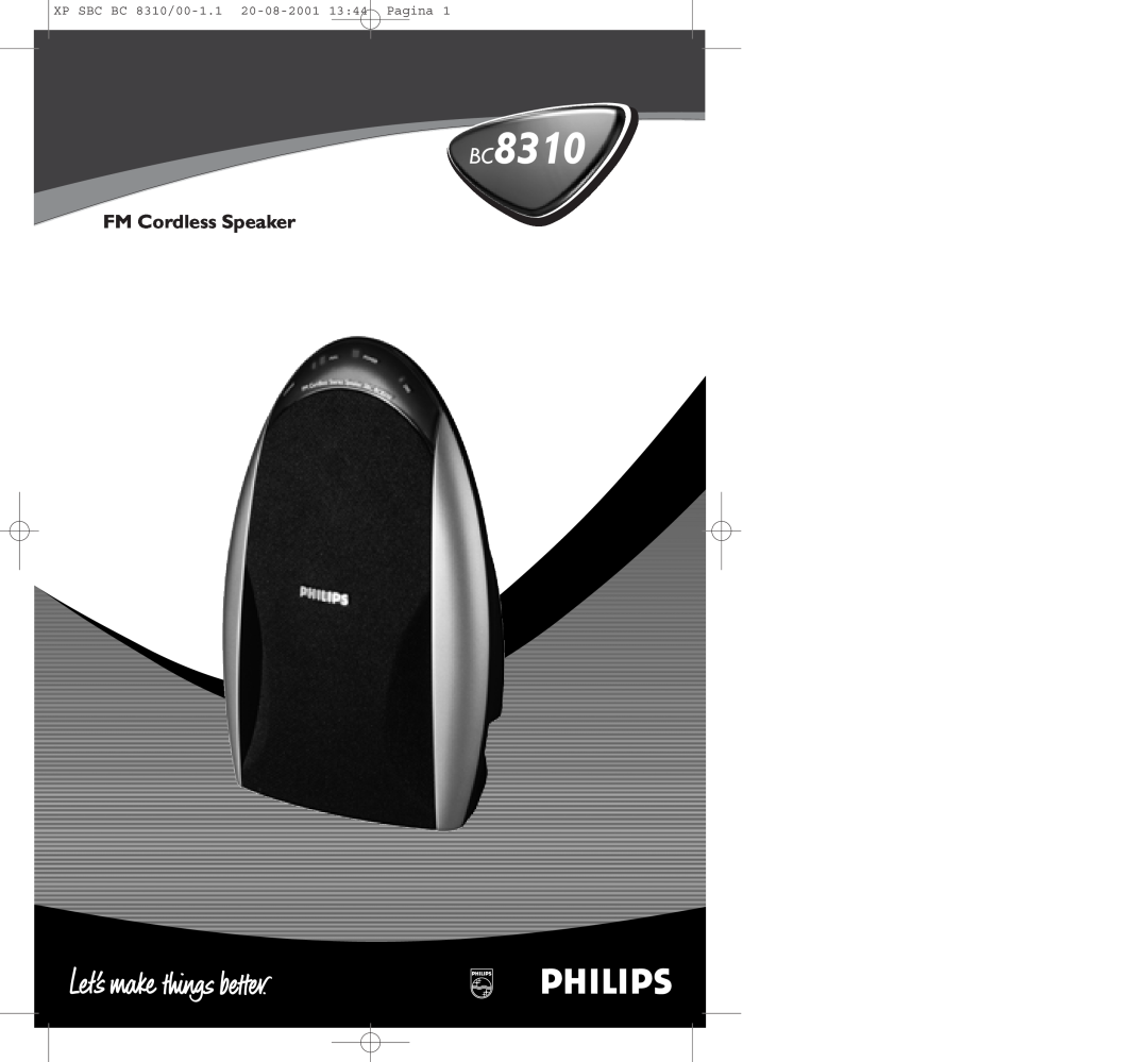 Philips manual BC8310, FM Cordless Speaker, XP SBC BC 8310/00-1.1 20-08-200113 44 Pagina 