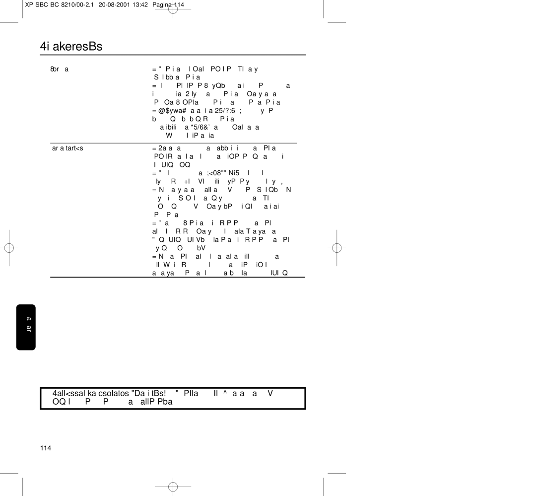 Philips BC8210 manual Karbantartás 