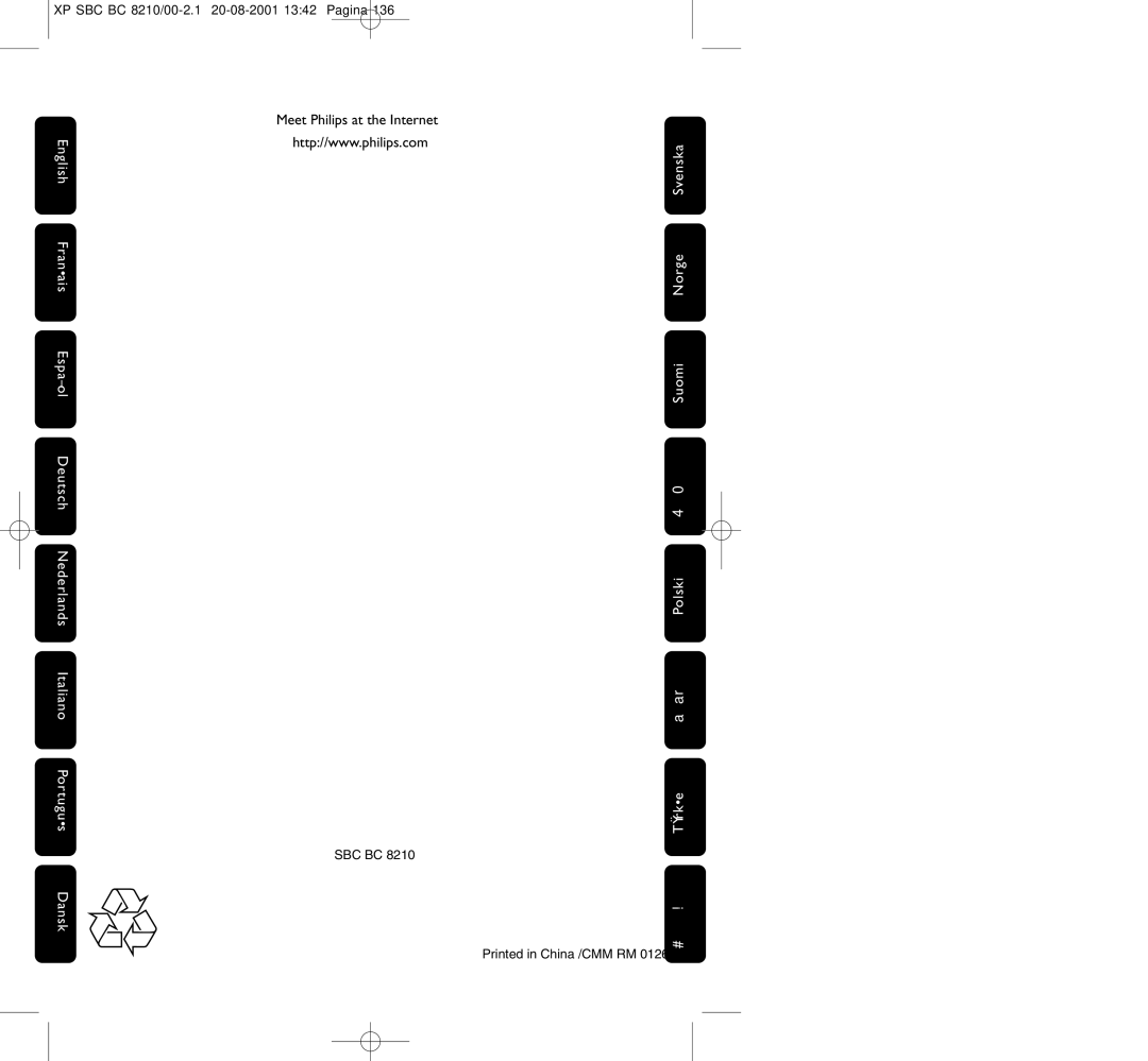 Philips BC8210 manual Meet Philips at the Internet 