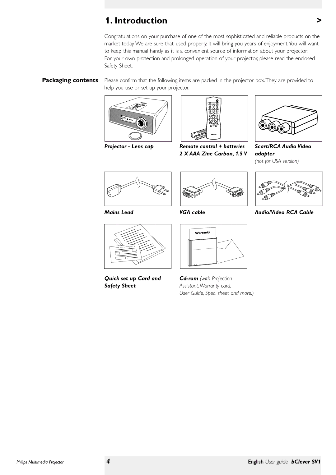 Philips bClever SV1 manual Introduction 