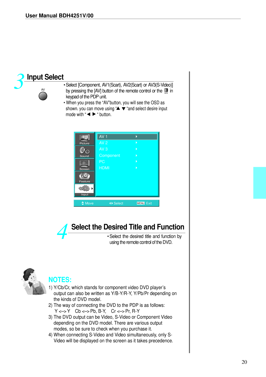 Philips BDH4251V/00 user manual Select the Desired Title and Function 