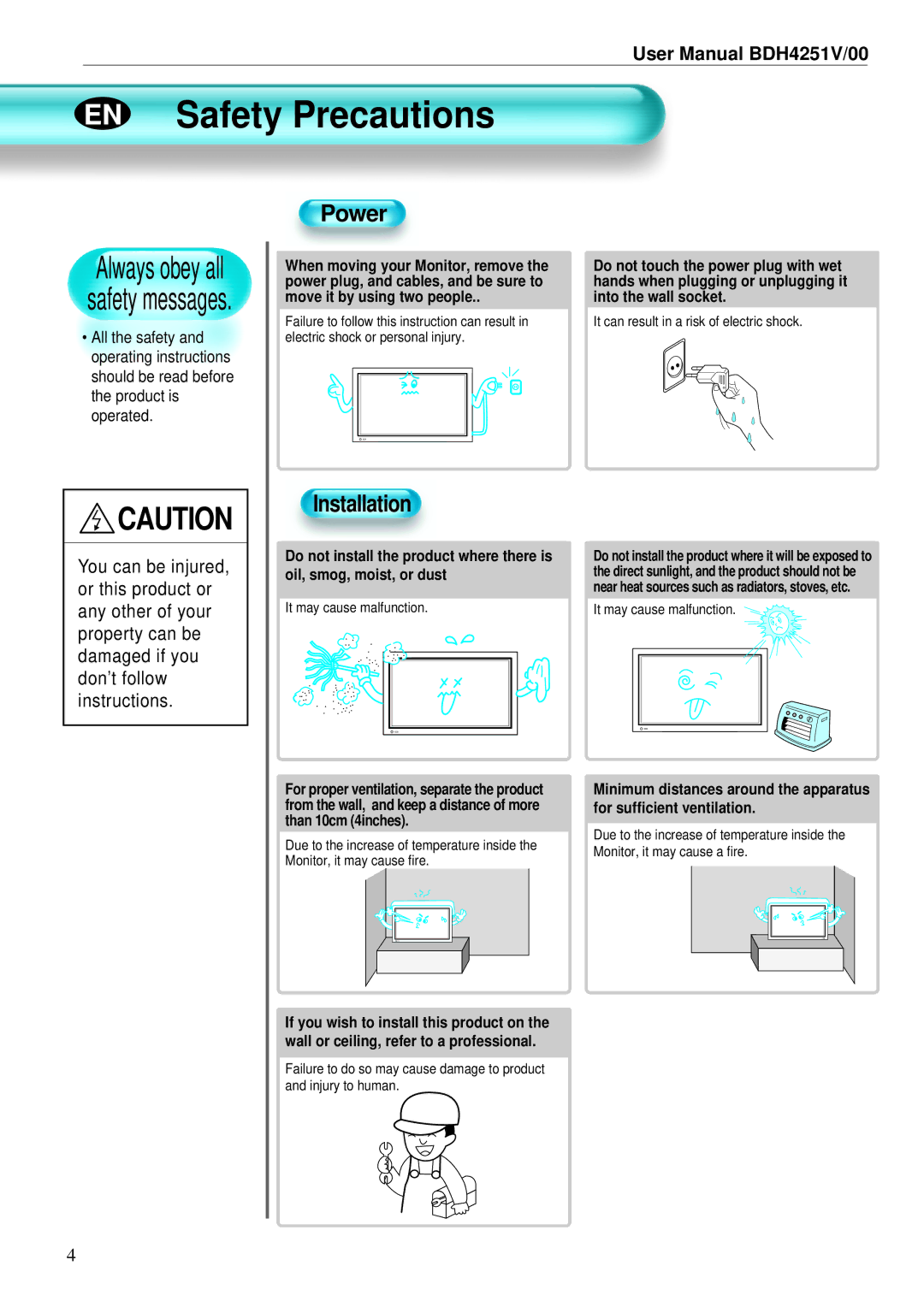 Philips BDH4251V/00 user manual It may cause malfunction 