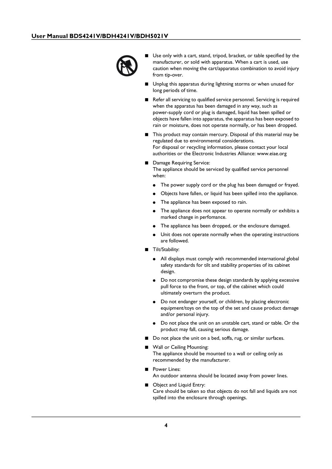 Philips BDH5021V, BDS4241V user manual 