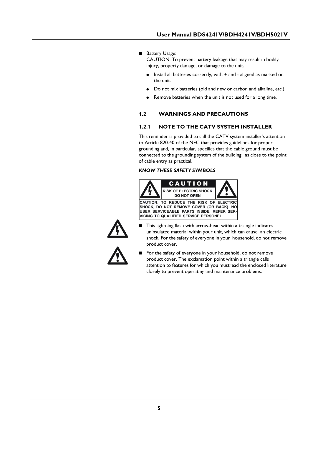 Philips BDS4241V, BDH5021V user manual Know These Safety Symbols 