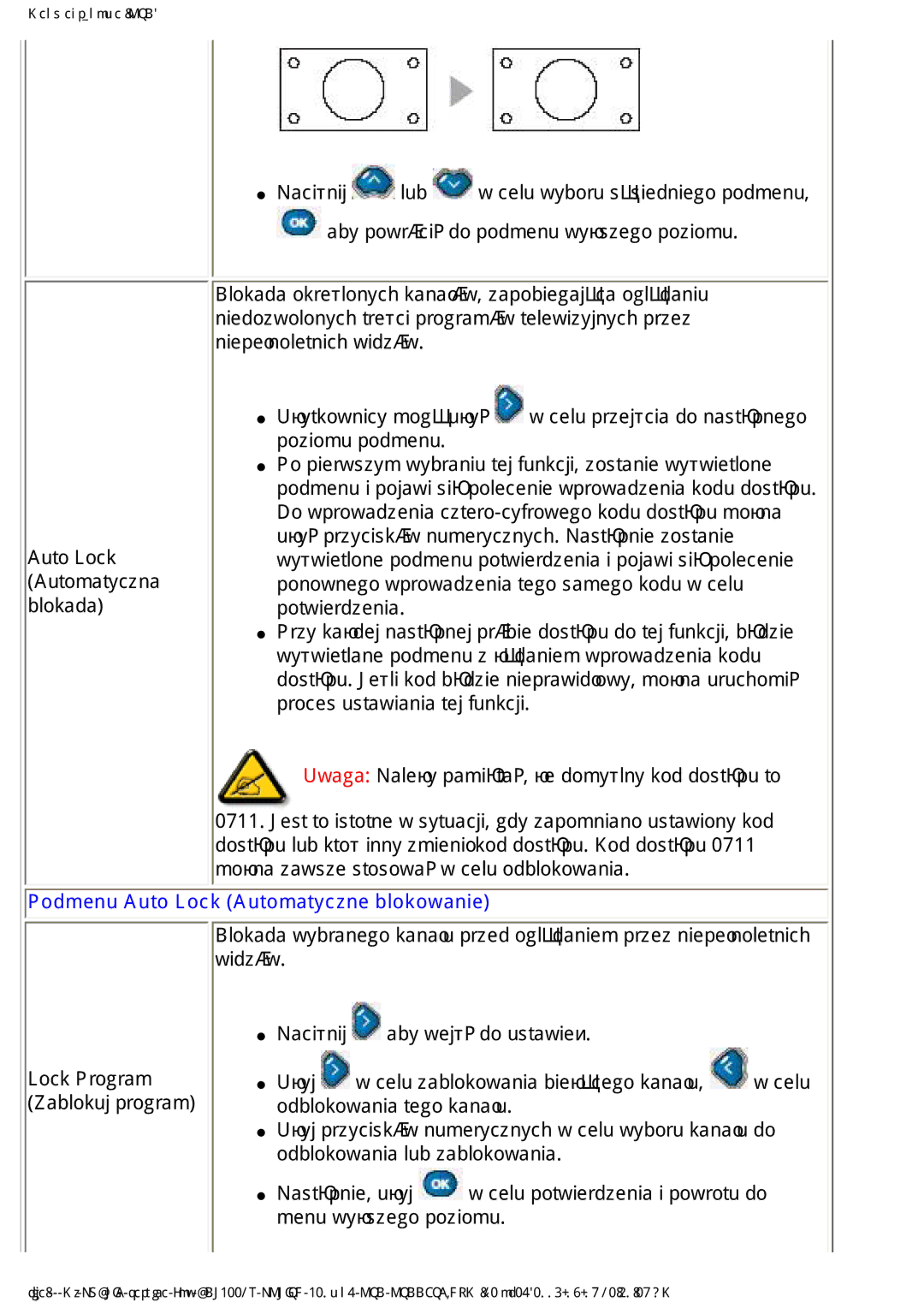 Philips BDL3221V manual $Xwr/Rfn $Xwrpdw\Fqd Eorndgd, ZsurzdghqldFwhurF\IurzhjrNrgxGrvwċsxPrīqd 