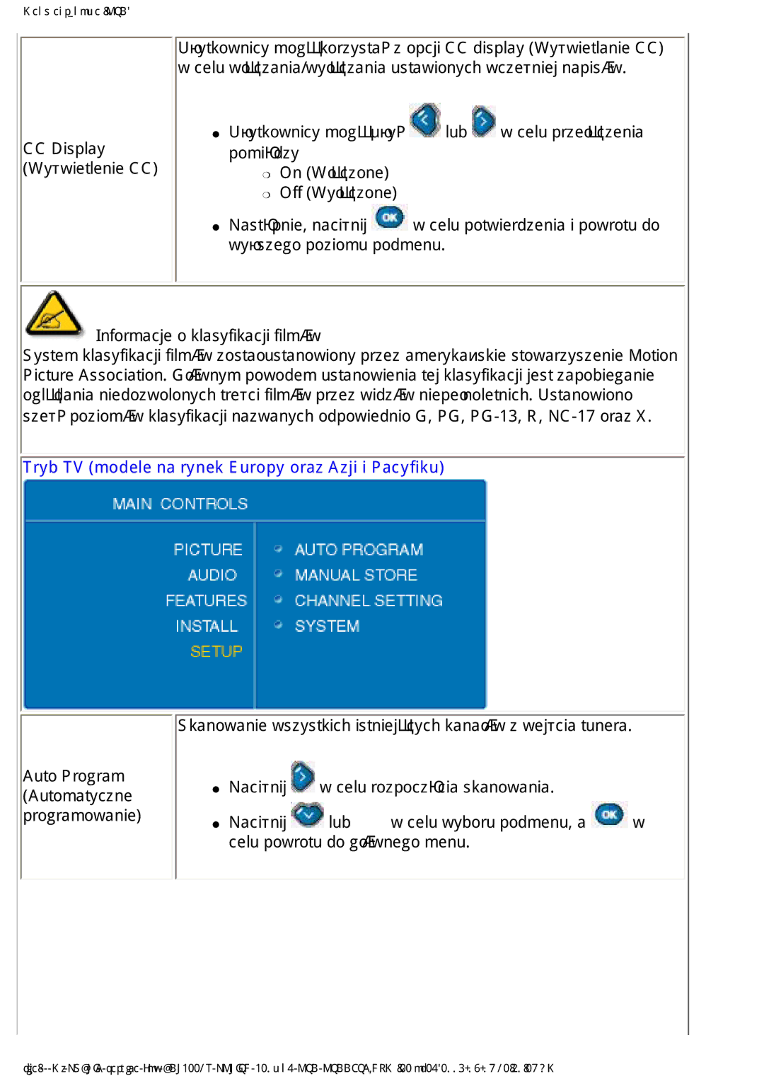 Philips BDL3221V manual Lvsod\Srplċg\, 7U\E79PRGHOHQDU\QHNXURS\RUD$MLL3DF\ILNX, $XWR3URJUDP 