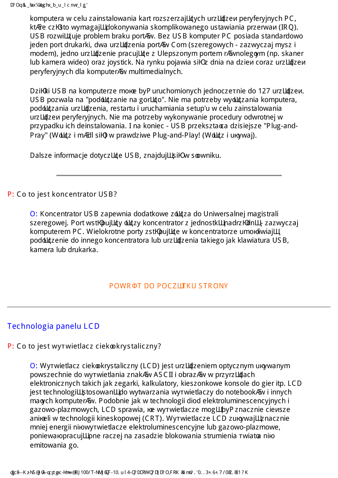 Philips BDL3221V manual 7HFKQRORJLDSDQHOX, &RWRMHVWNRQFHQWUDWRU86%, &RWRMHVWZ\ĞZLHWODFFLHNáRNU\VWDOLFQ 