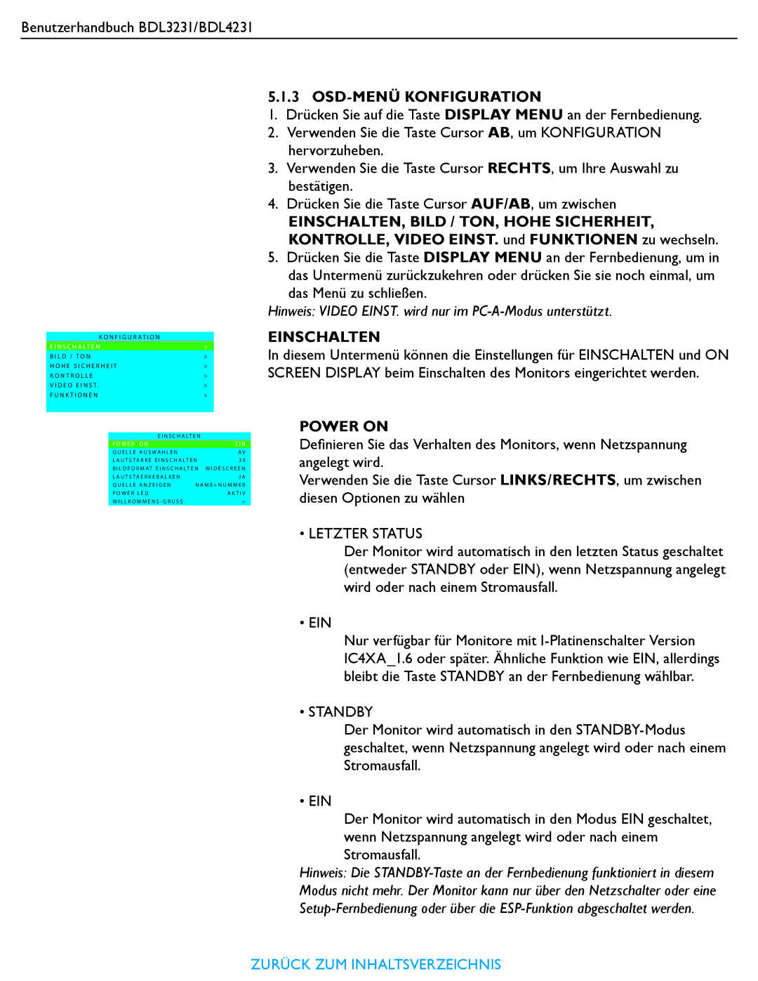 Philips BDL4231, BDL3231 manual Einschalten, Power on, N S C H a L T E N 