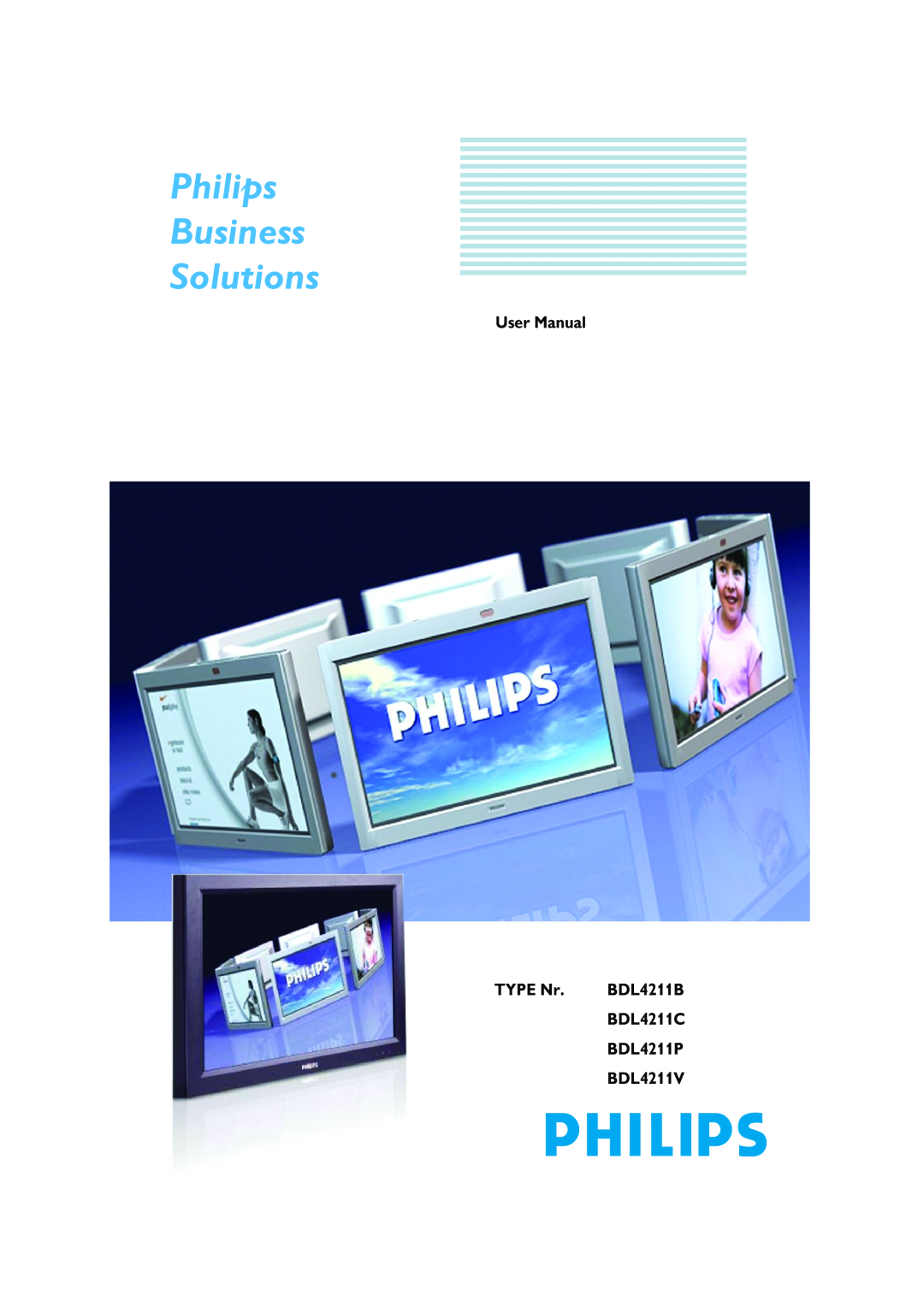 Philips BDL4211C user manual User Manual, TYPE Nr, BDL4211B, BDL4211P, BDL4211V, Philips Business Solutions 