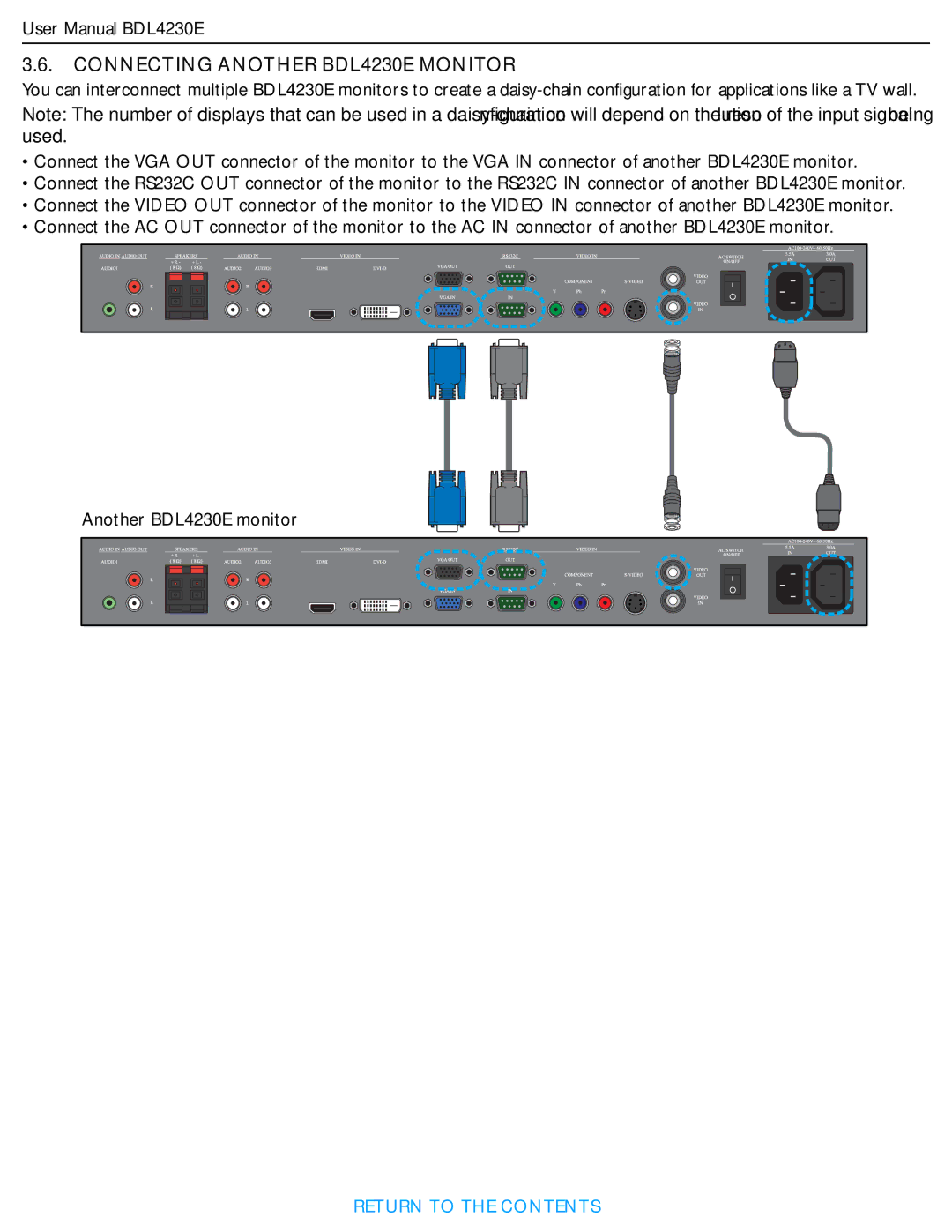 Philips user manual Connecting Another BDL4230E Monitor 