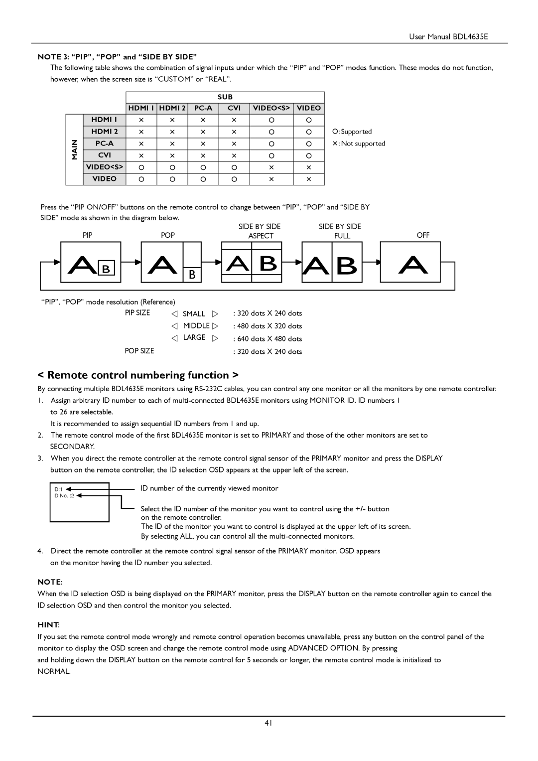 Philips BDL4635E/00 user manual Remote control numbering function, Main 