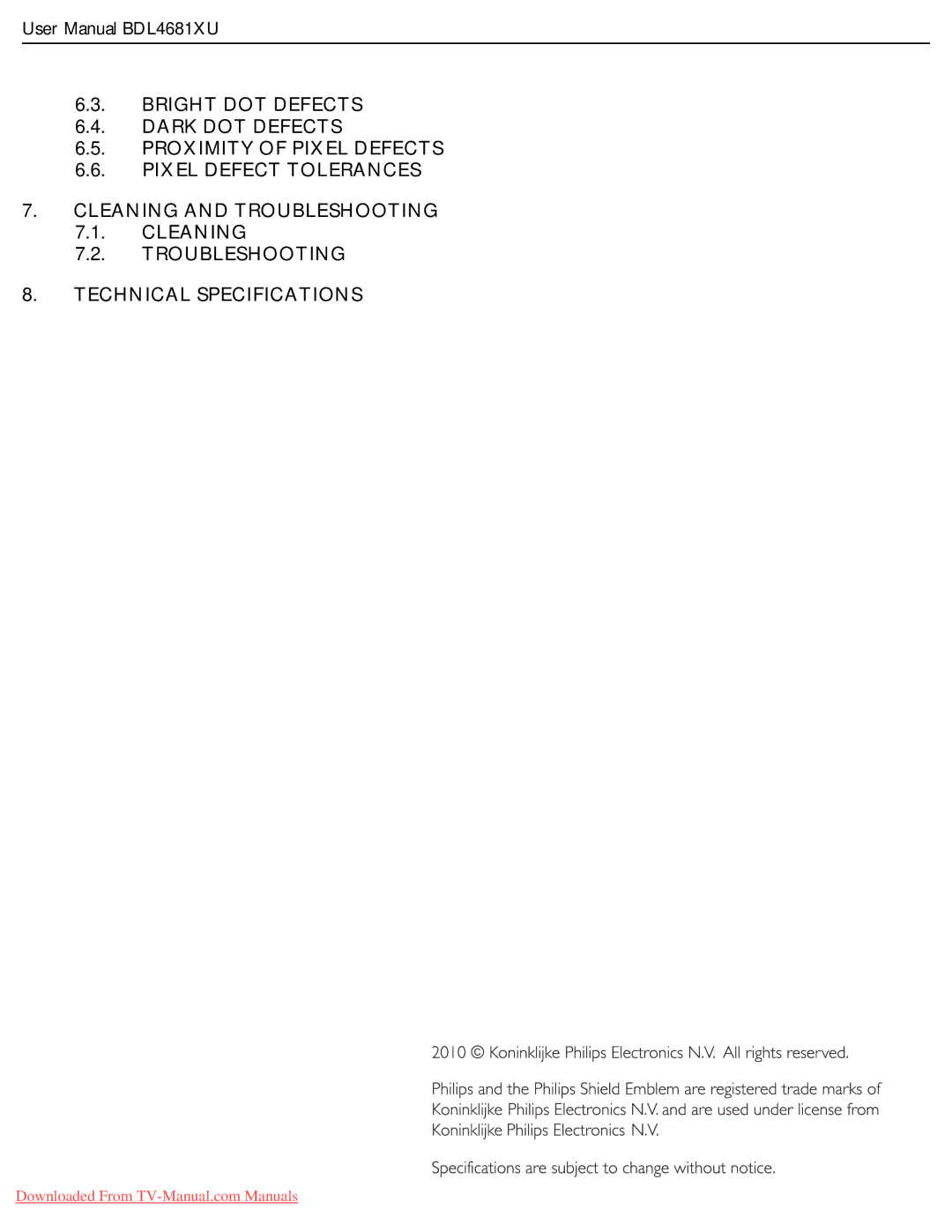 Philips BDL4681XU user manual 