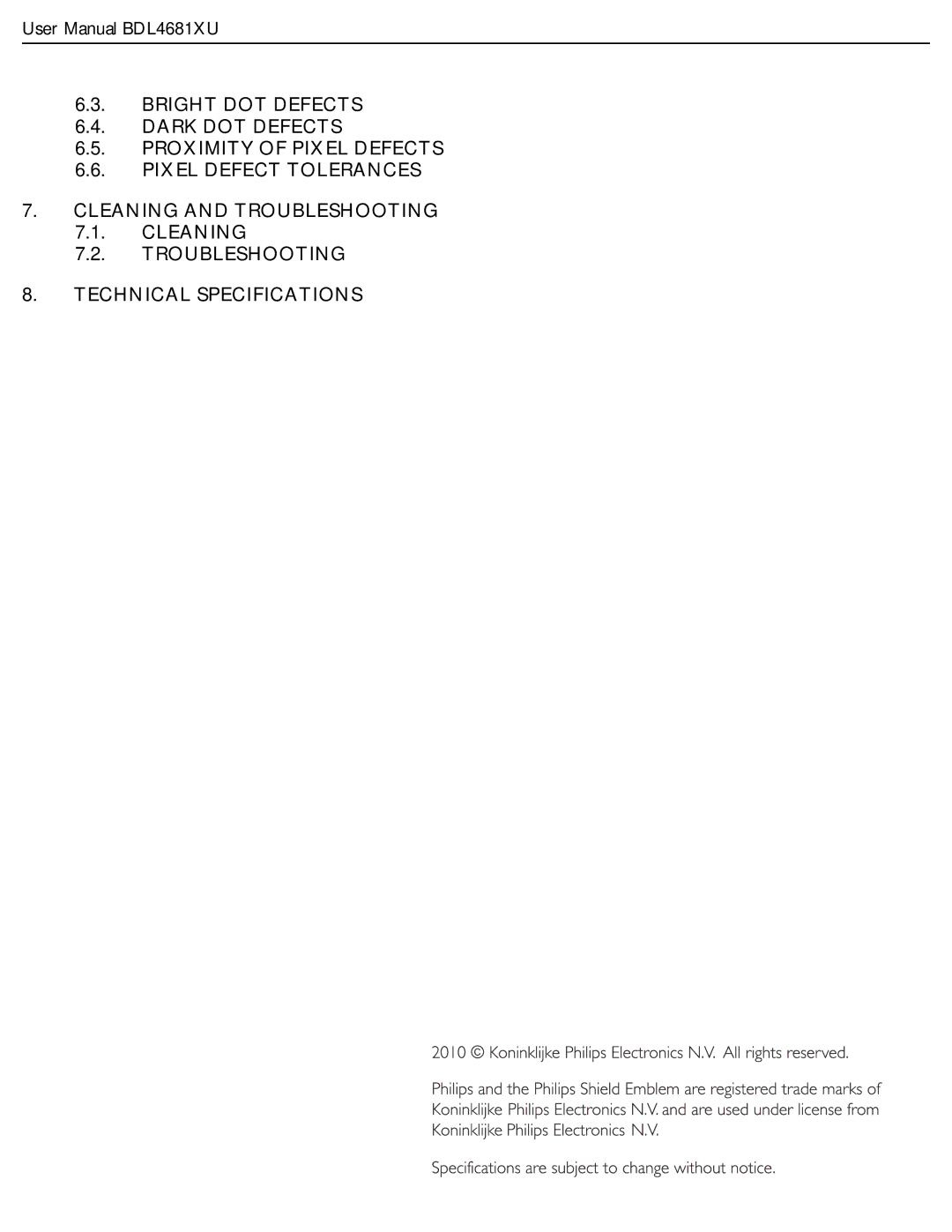 Philips BDL4681XU/00 user manual 