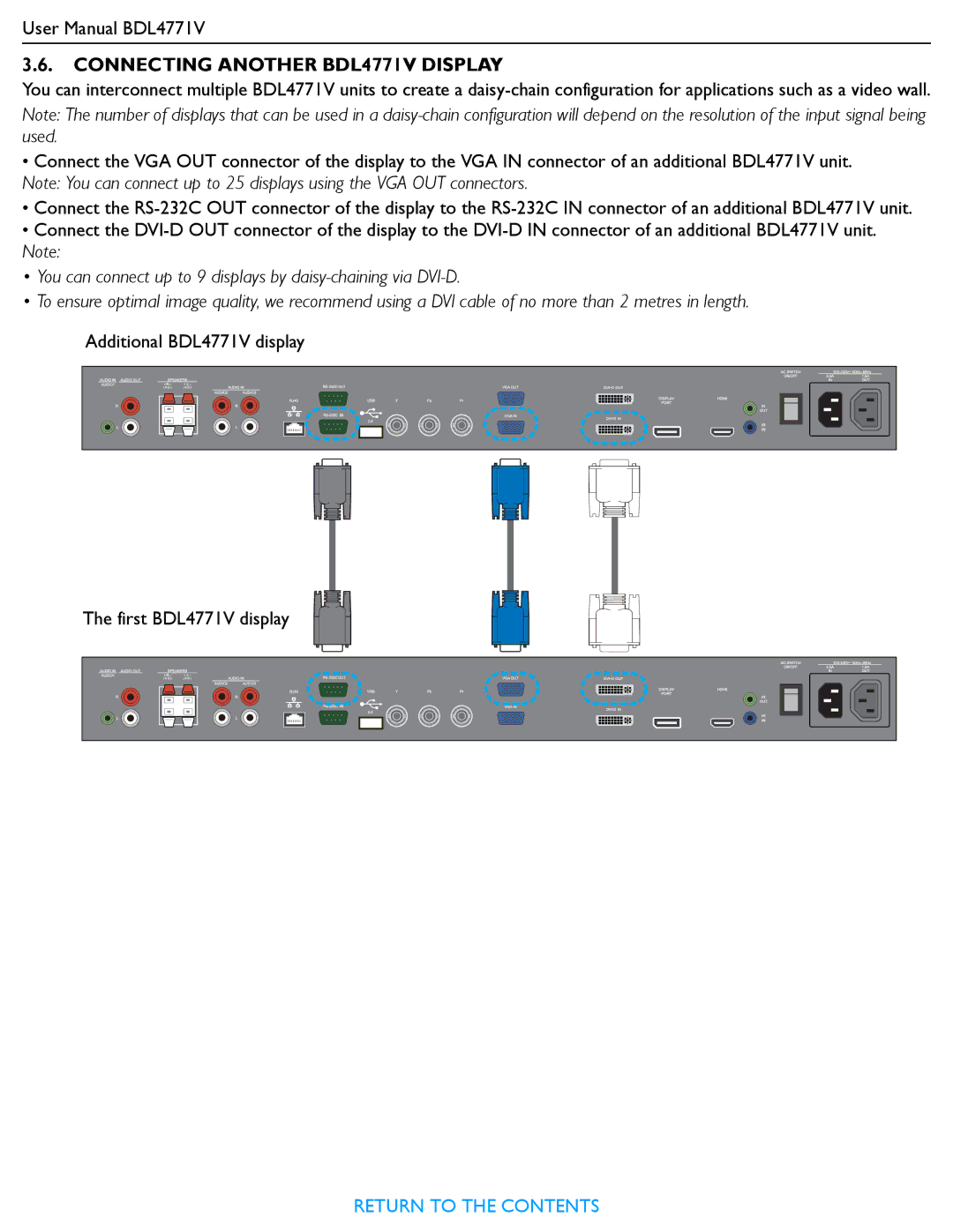 Philips user manual Additional BDL4771V display First BDL4771V display 