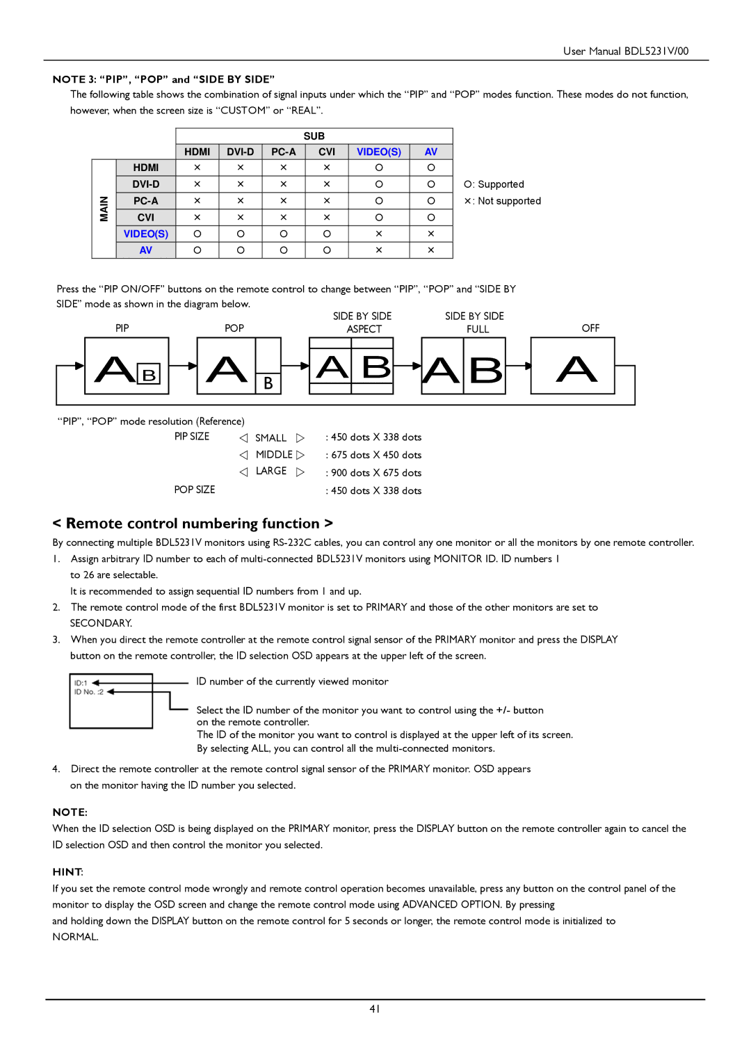 Philips BDL5231V user manual B a B a, Remote control numbering function 