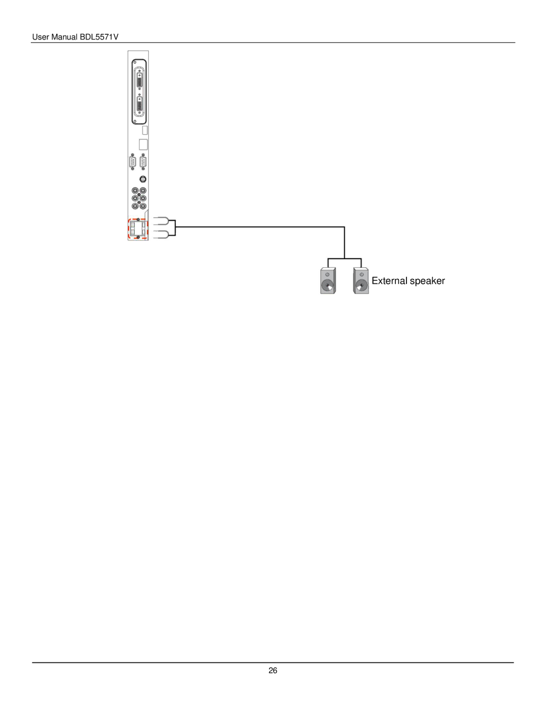 Philips BDL5571V user manual External speaker 