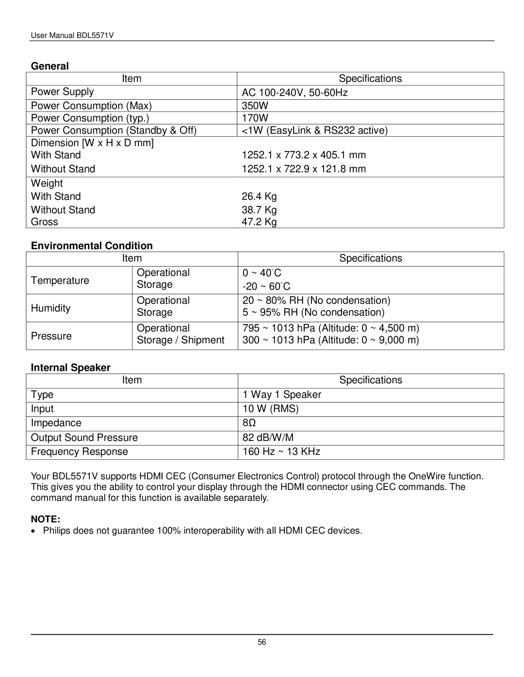 Philips BDL5571V user manual General 