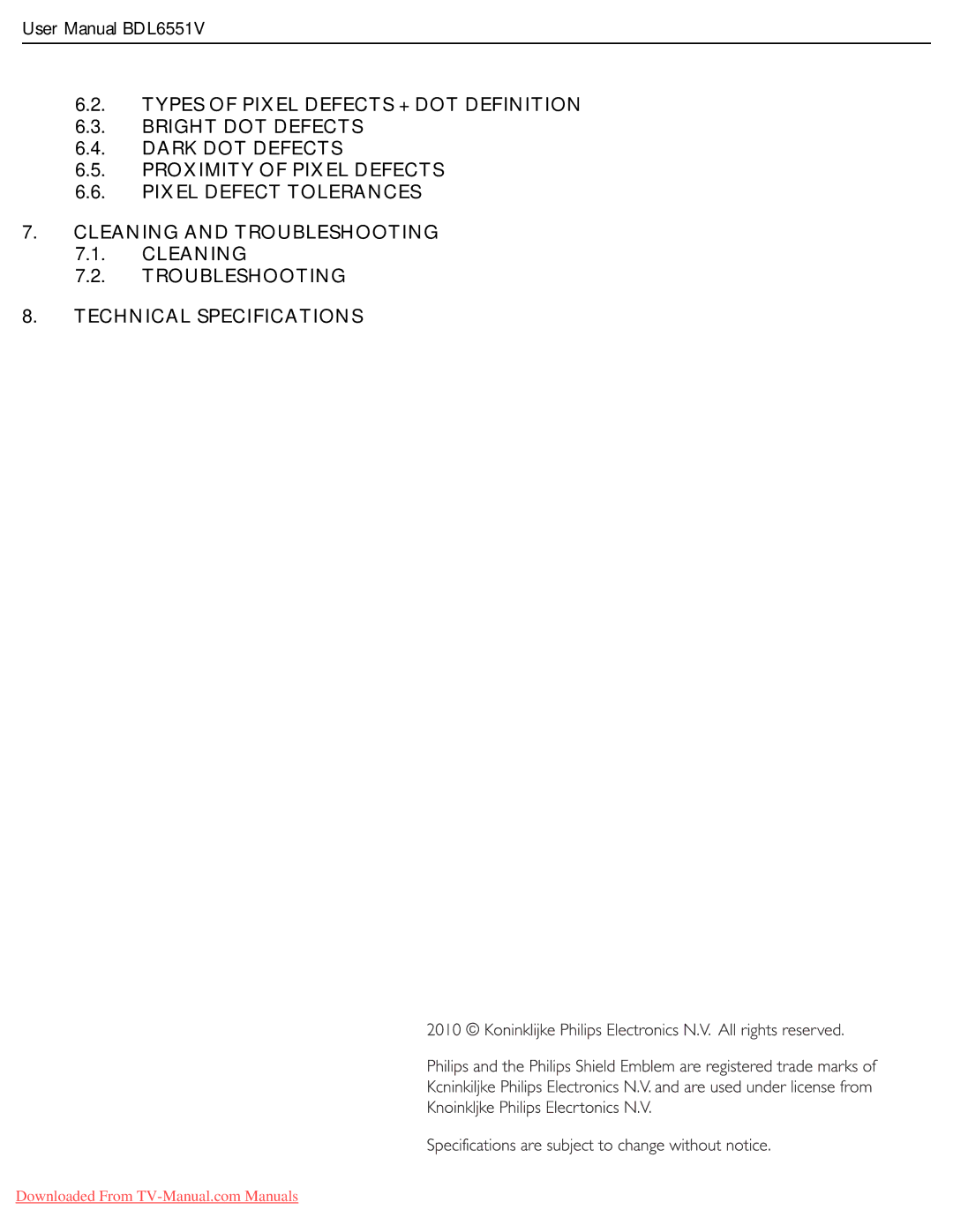 Philips BDL6551V user manual 