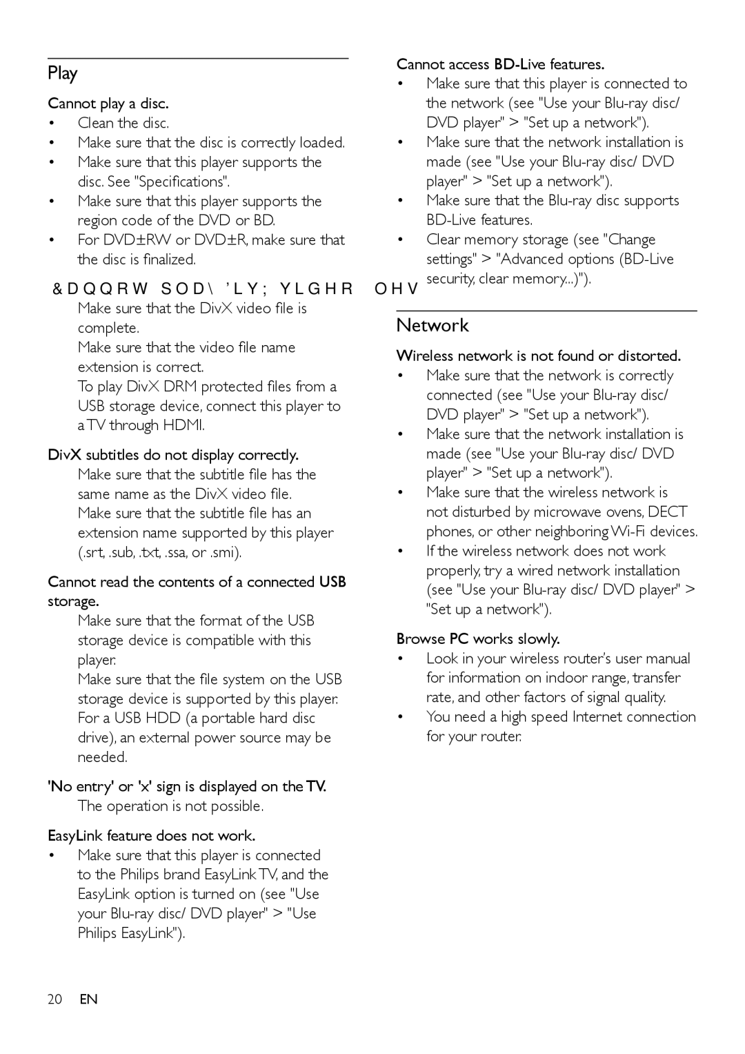 Philips BDP2100 user manual Play, Network, Make sure that the Blu-ray disc supports BD-Live features 