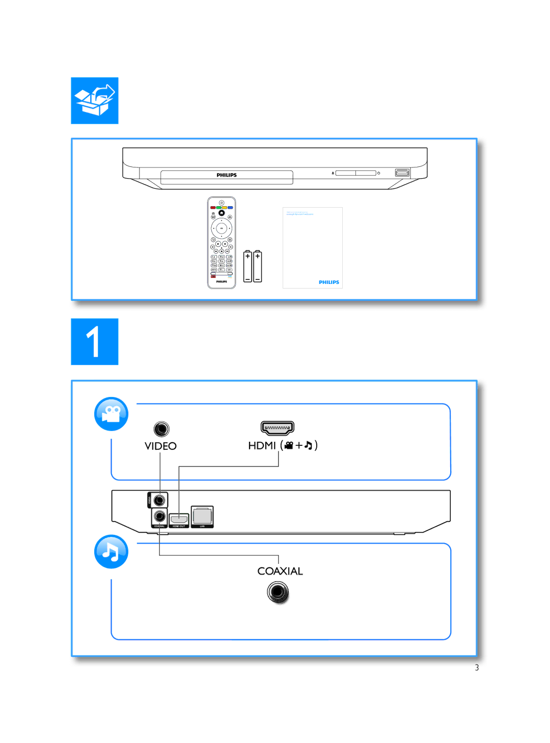 Philips BDP2100/F7 user manual Videohdmi Cooaxial 