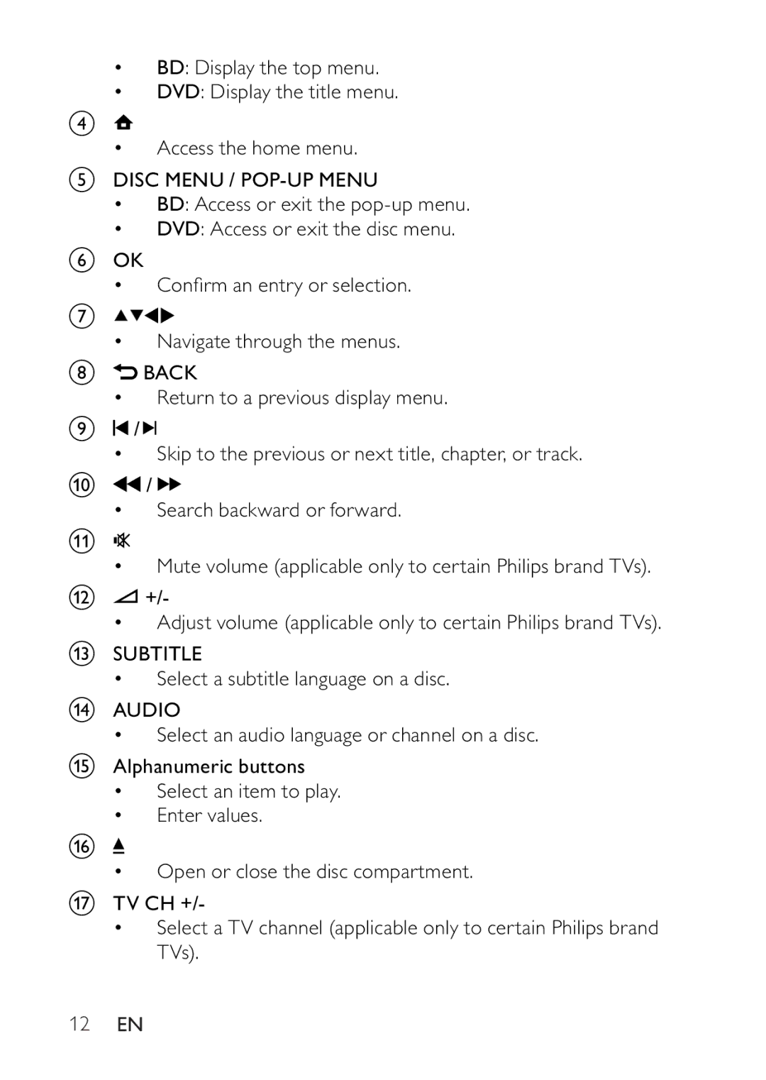 Philips BDP2500 user manual 12 EN 