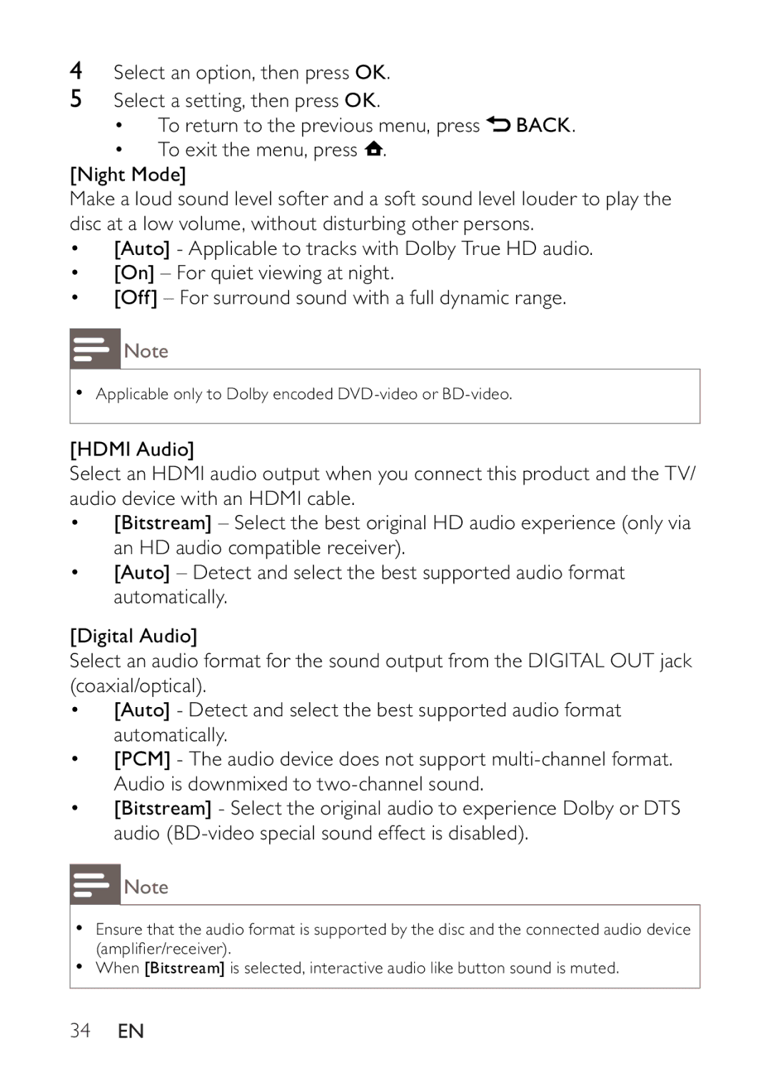 Philips BDP2500 user manual 34 EN 