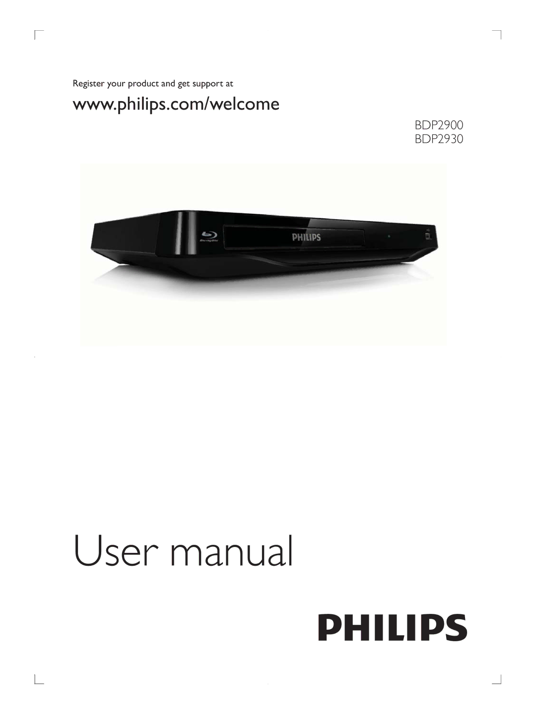 Philips user manual BDP2900 BDP2930 