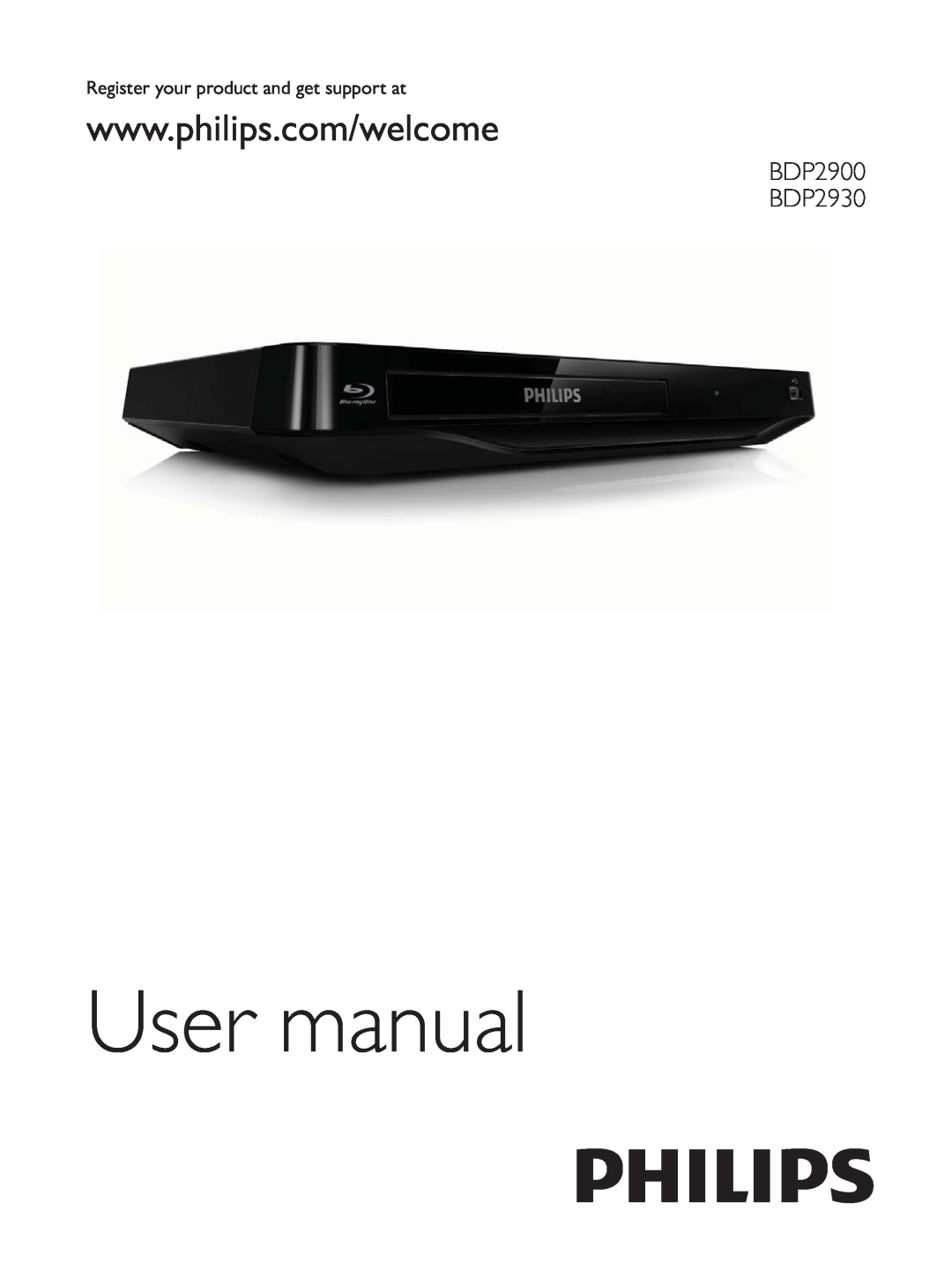 Philips user manual User manual, BDP2900 BDP2930 