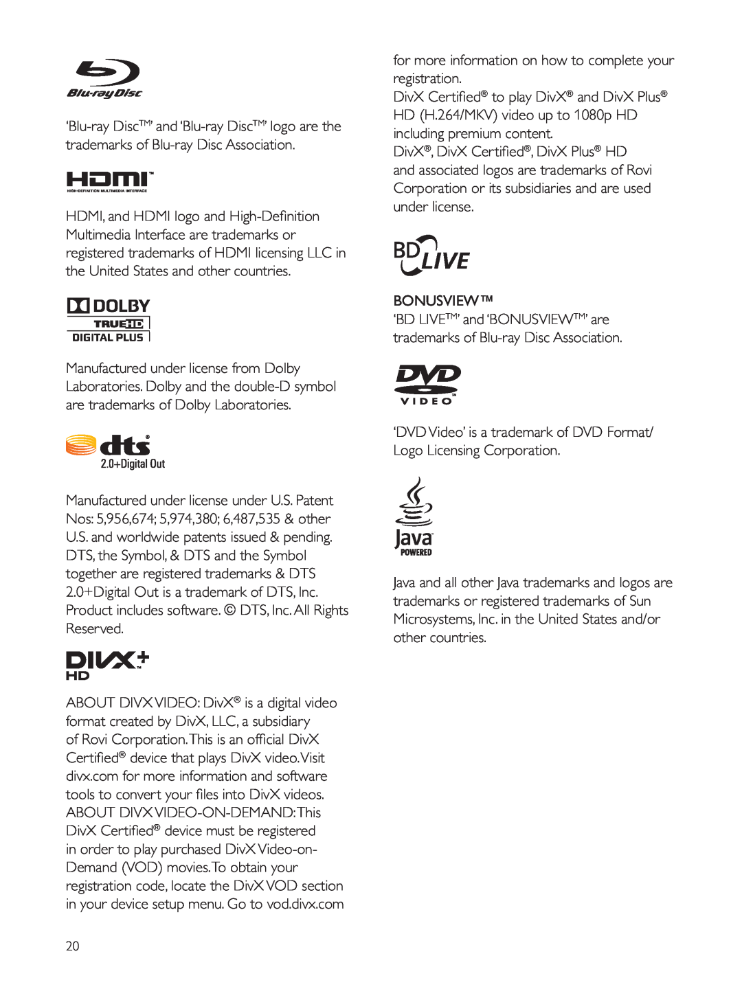 Philips BDP2930 user manual ABOUT DIVX VIDEO-ON-DEMANDThis 