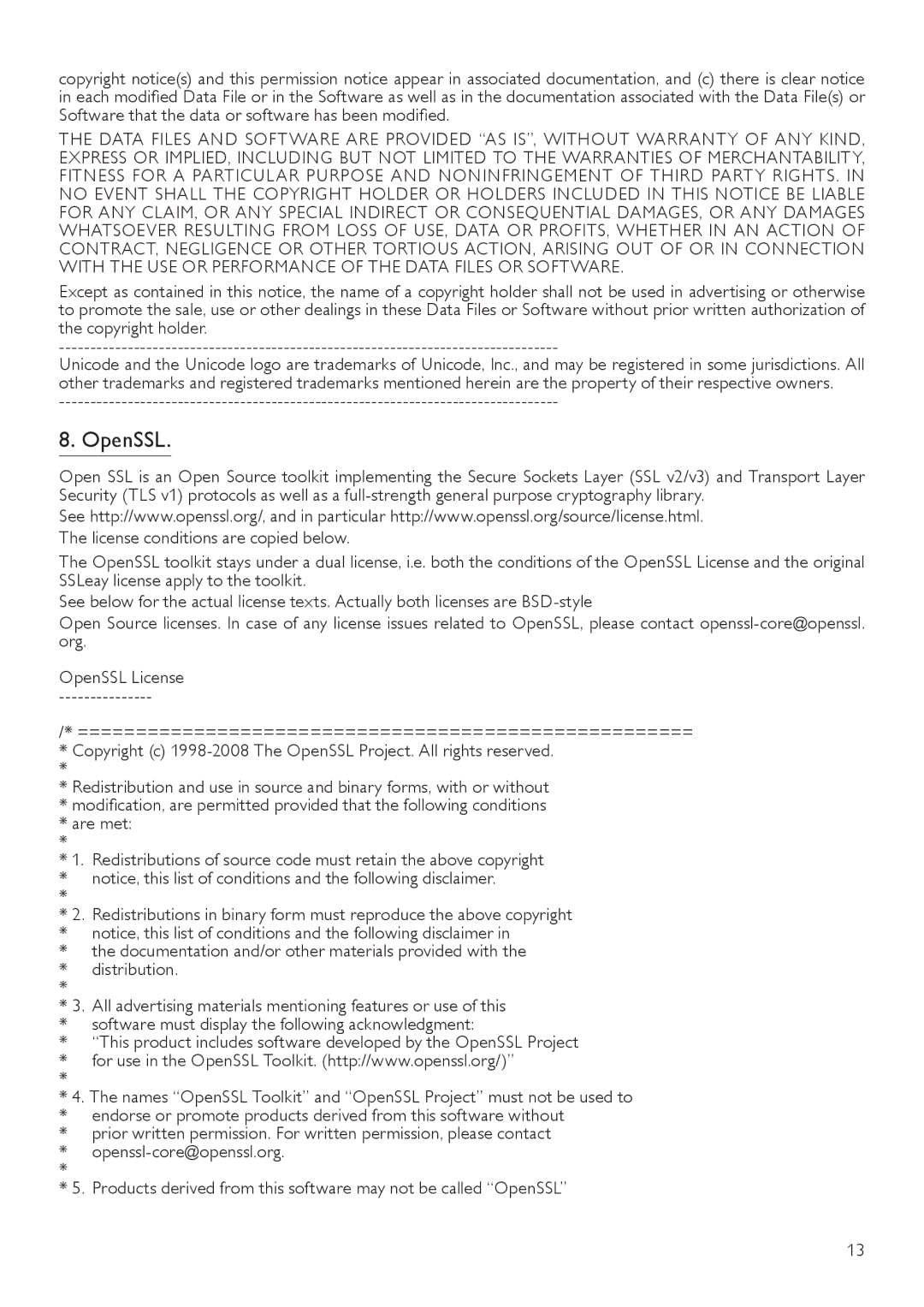 Philips BDP3200 user manual OpenSSL 