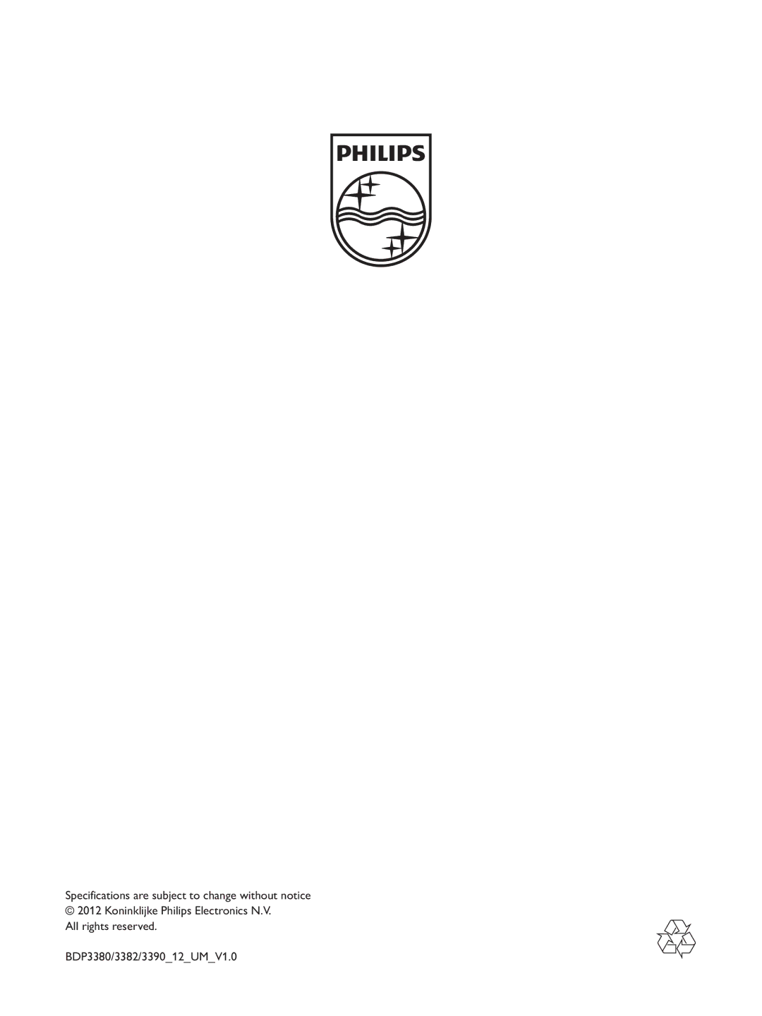 Philips BDP3380, BDP3390, BDP3382 user manual 