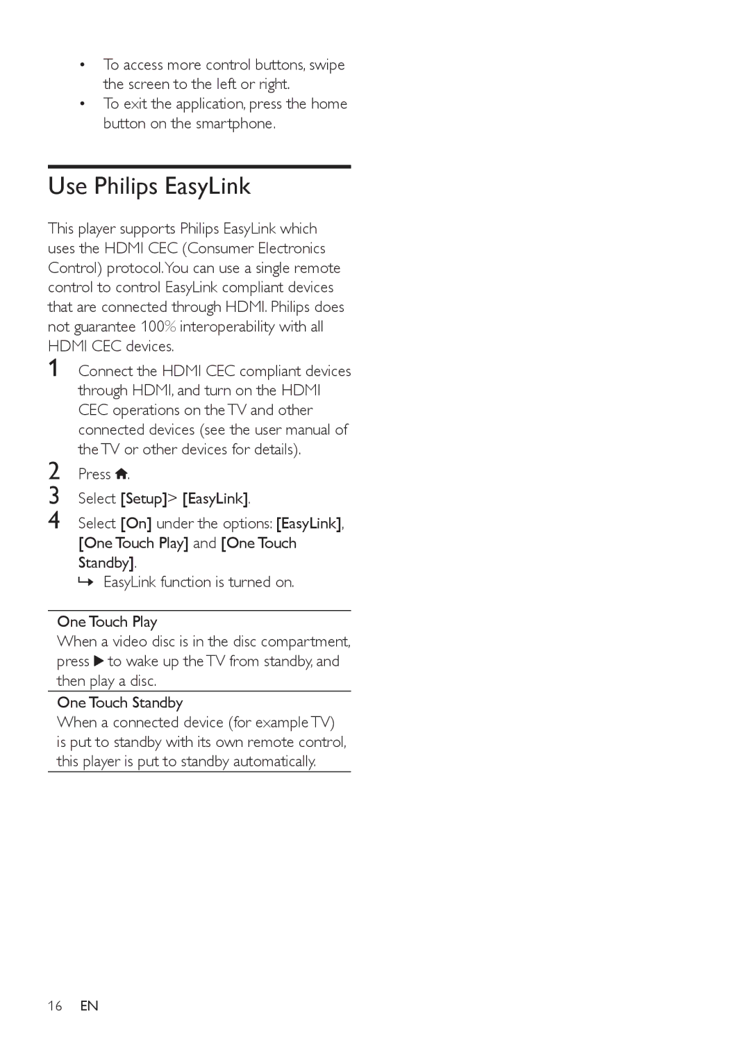 Philips BDP3480 user manual Use Philips EasyLink 