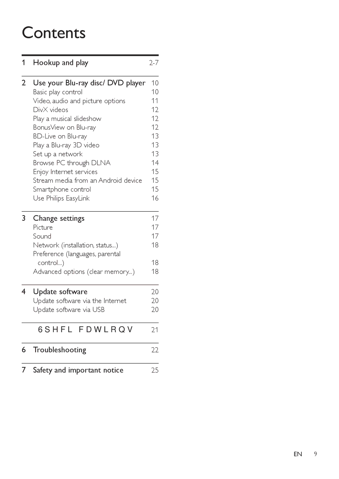 Philips BDP3480 user manual Contents 