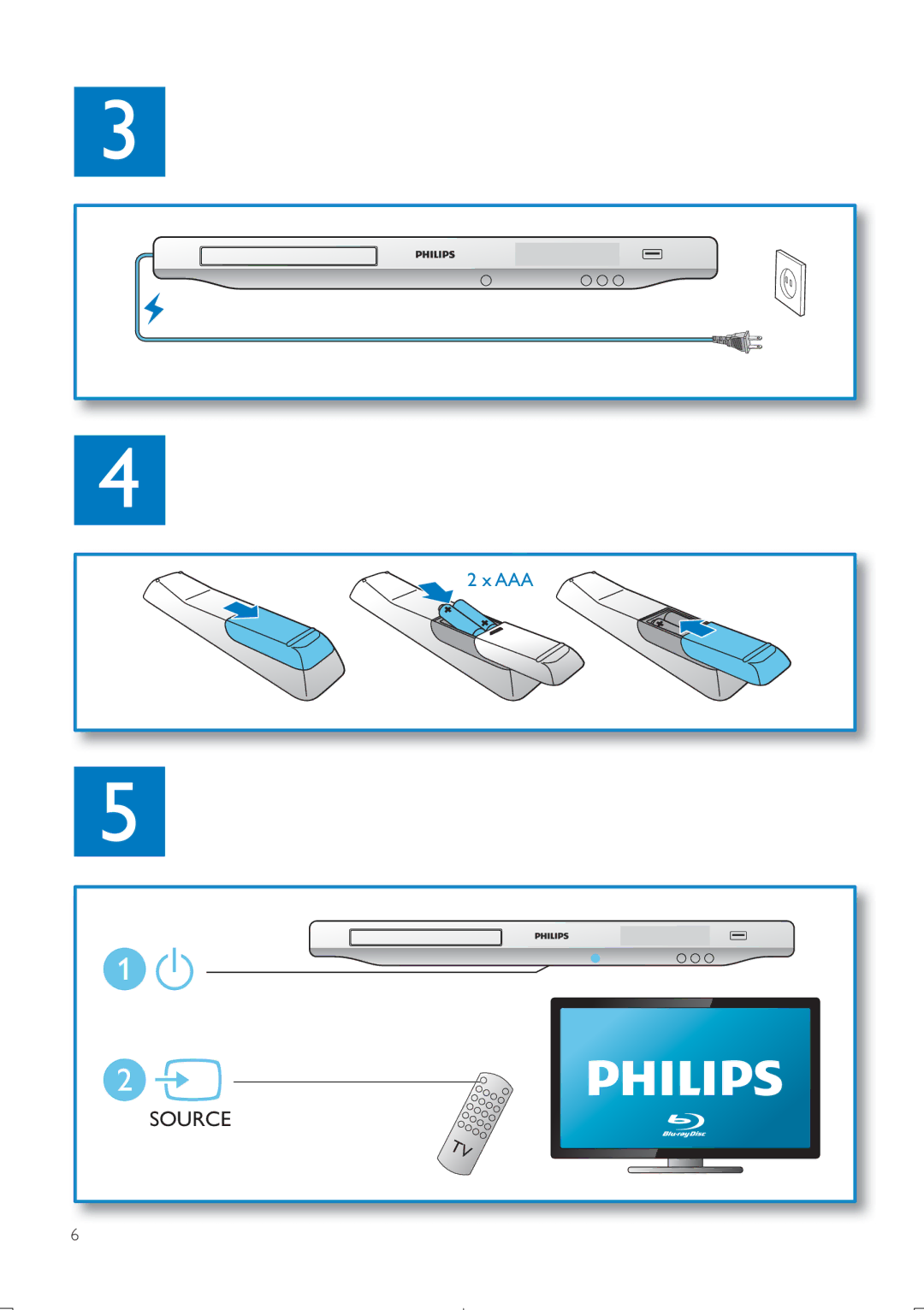 Philips BDP5406 user manual Source 