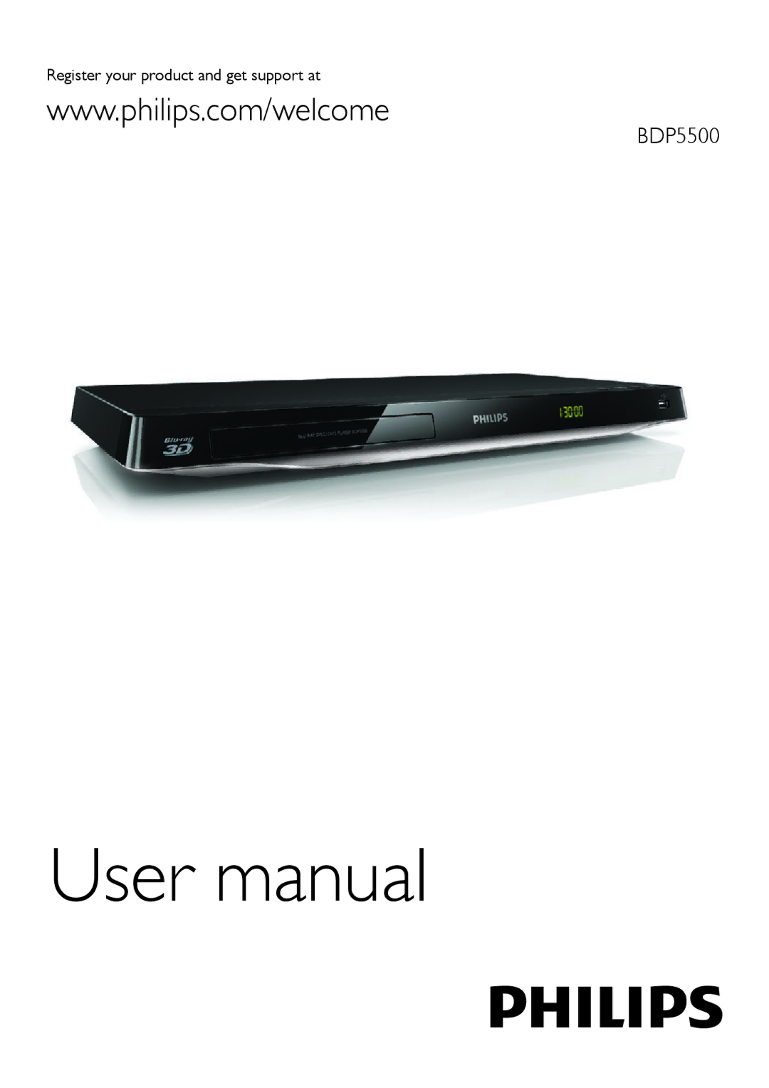 Philips BDP5500 user manual Register your product and get support at 