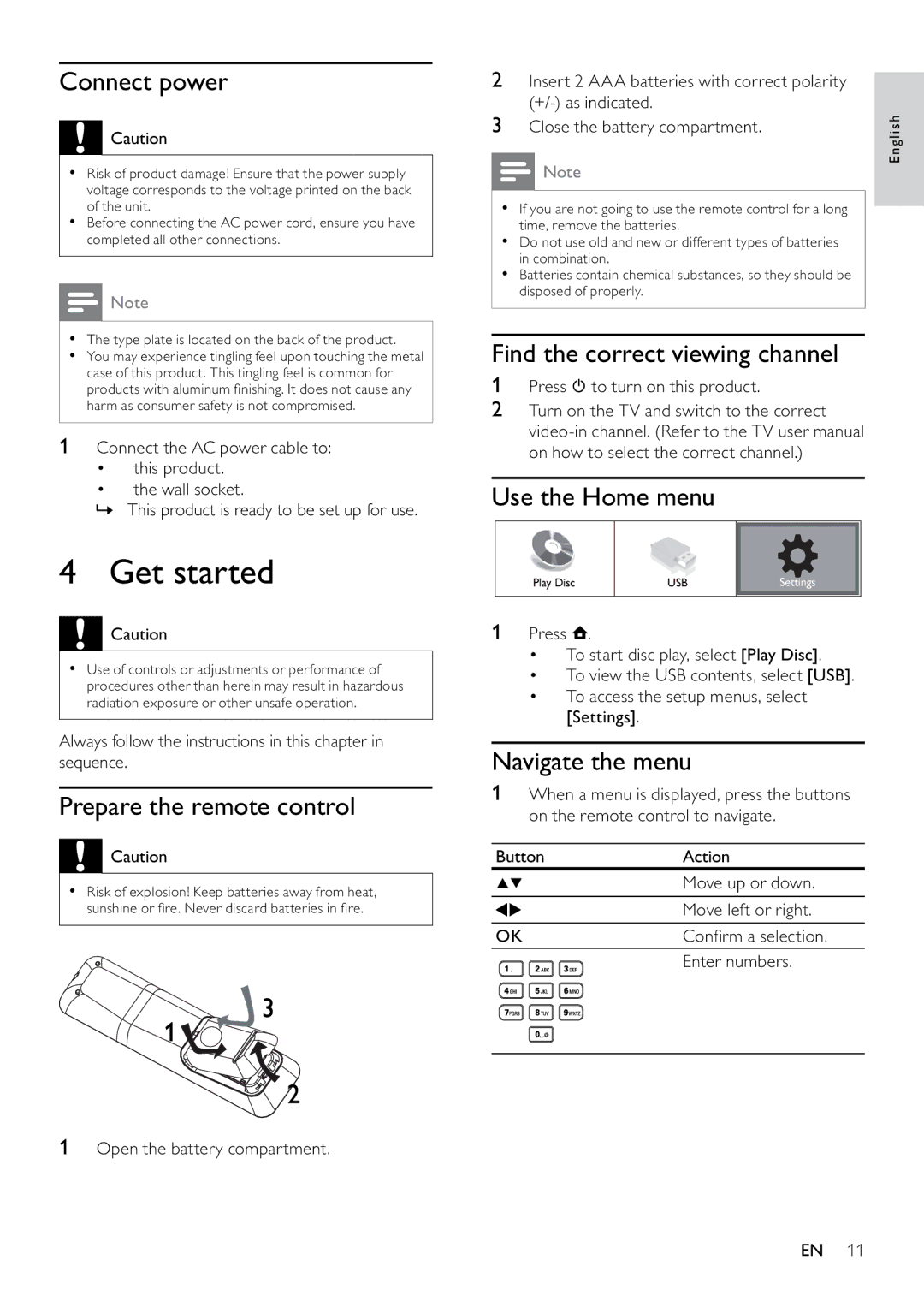 Philips BDP7500 user manual Get started 