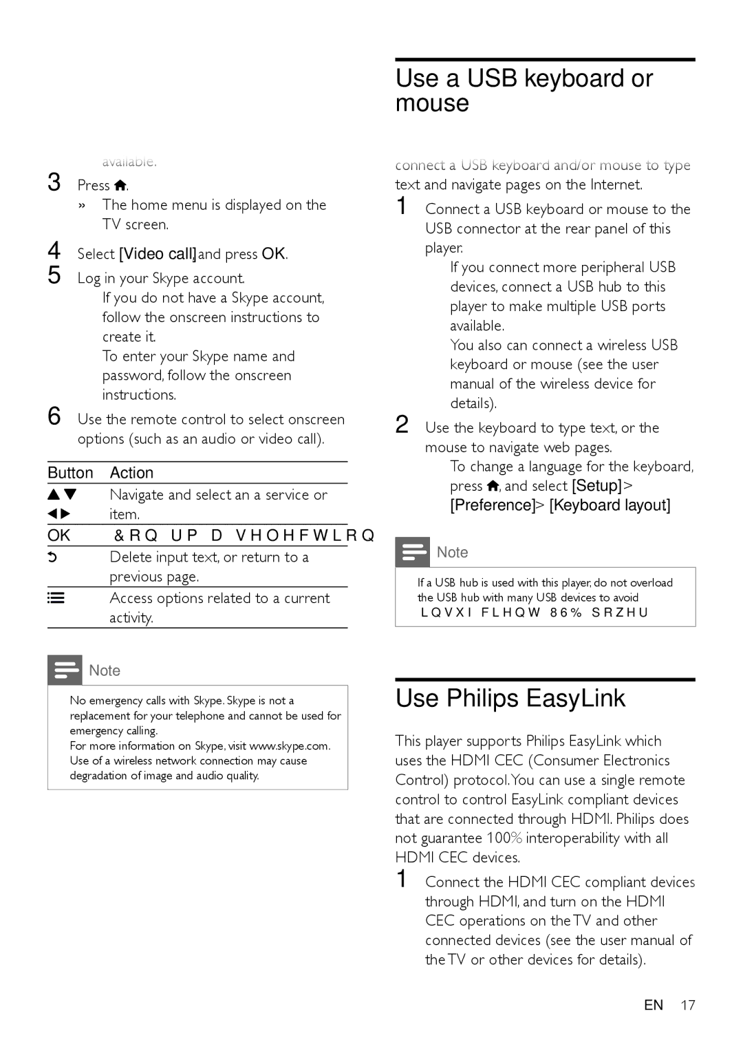 Philips BDP7700 user manual Use a USB keyboard or mouse, Use Philips EasyLink, To change a language for the keyboard 