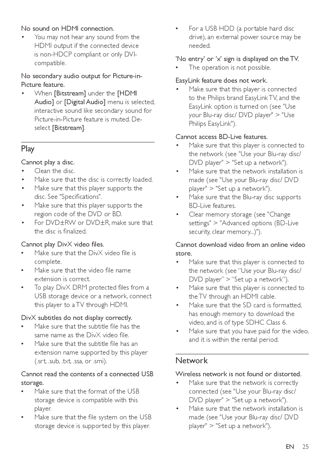 Philips BDP7700 user manual Play, Network 