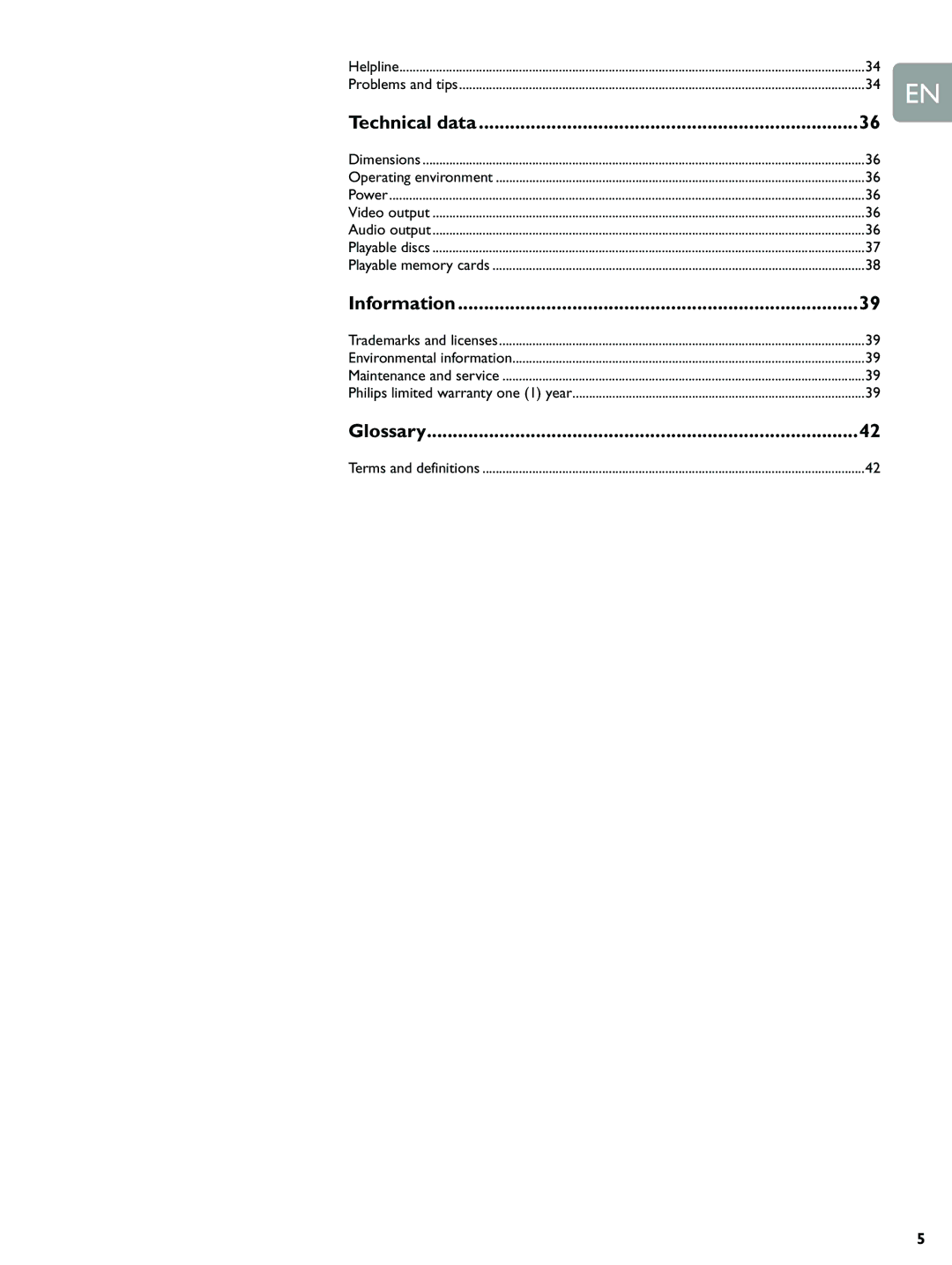 Philips BDP9000 manual Glossary 