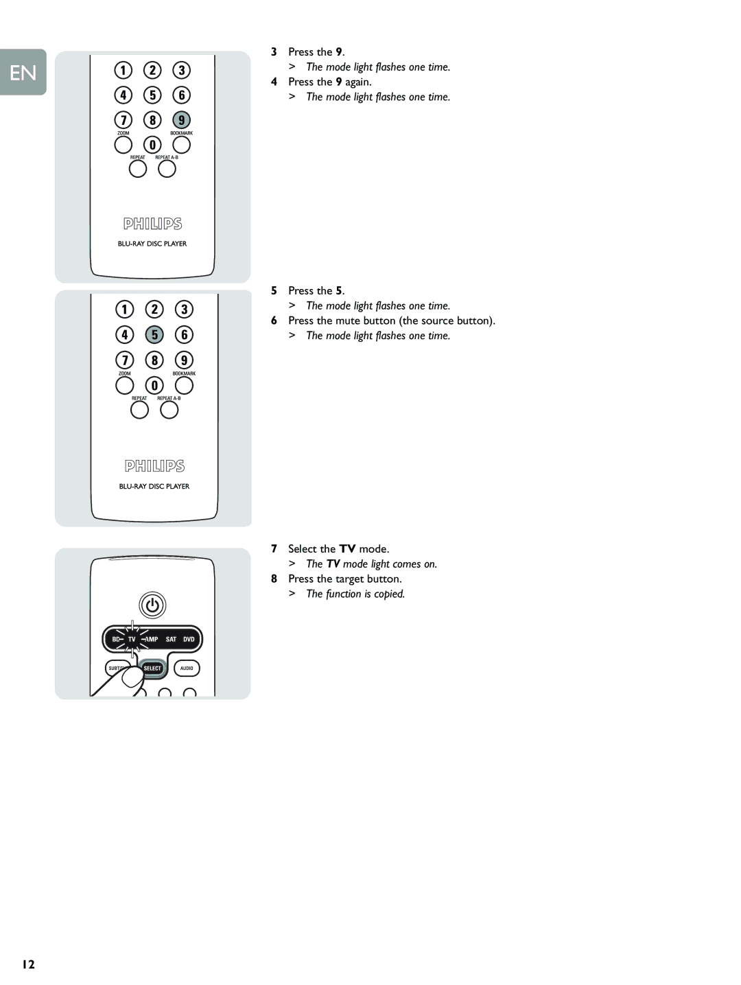 Philips BDP9000 manual Function is copied 