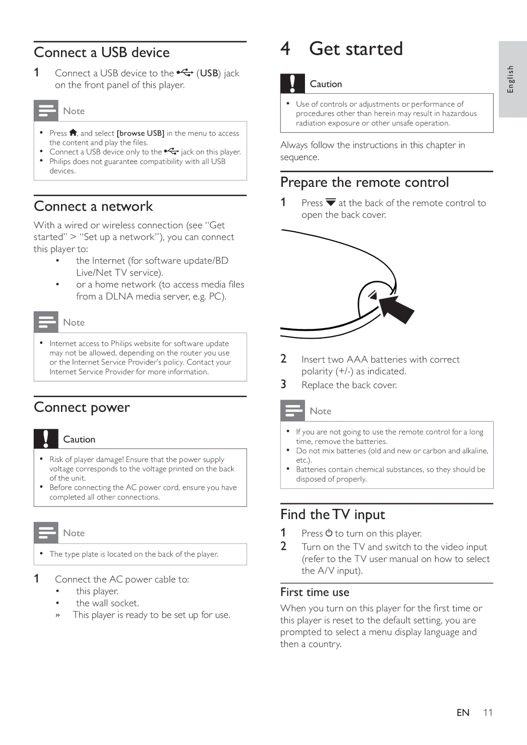 Philips BDP9600 user manual Get started 