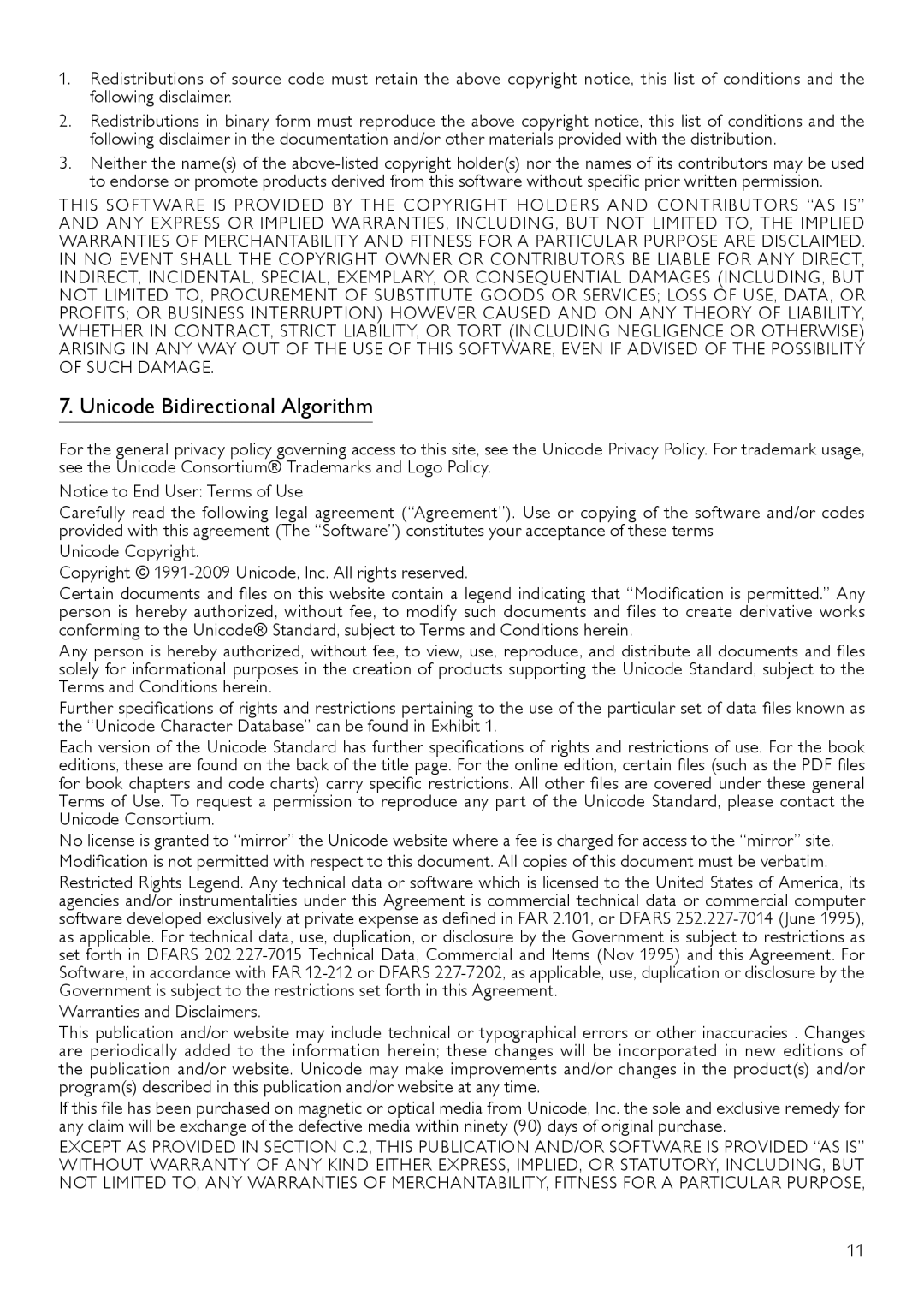 Philips BDP9600 user manual Unicode Bidirectional Algorithm 