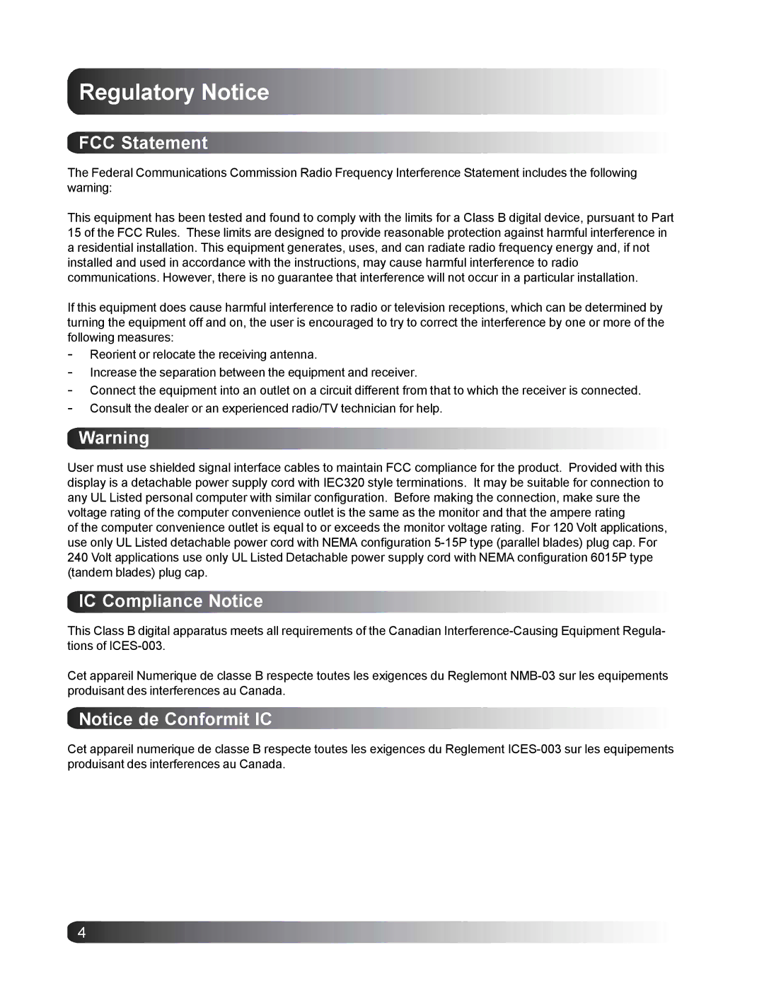 Philips BDS4221/00 user manual Regulatory Notice, FCC Statement, IC Compliance Notice 