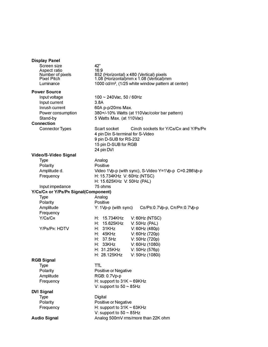 Philips BDS4221/00 user manual Specifications 