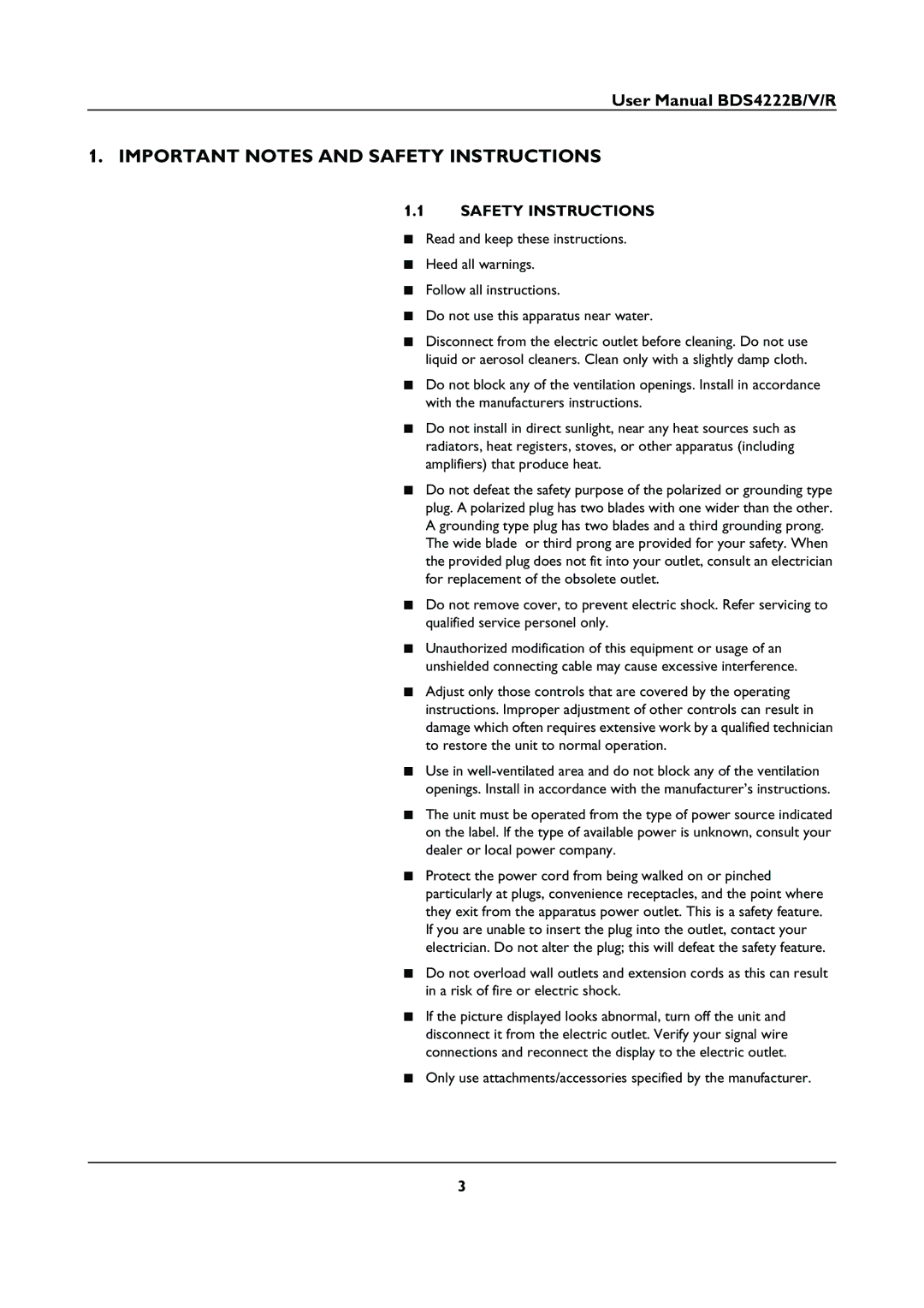 Philips BDS4222B, BDS4222V/00 user manual Important Notes and Safety Instructions 