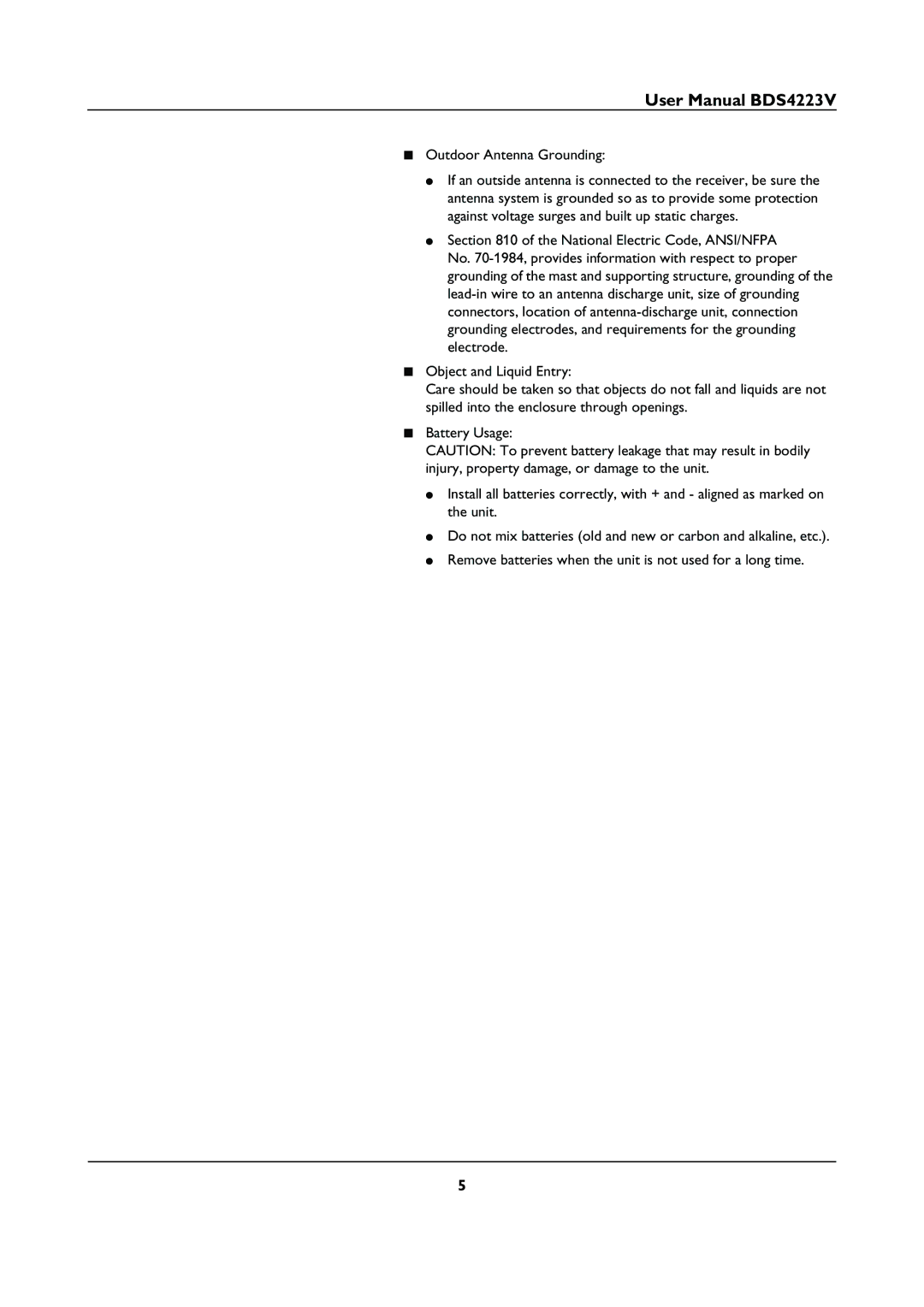 Philips BDS4223V user manual Outdoor Antenna Grounding 